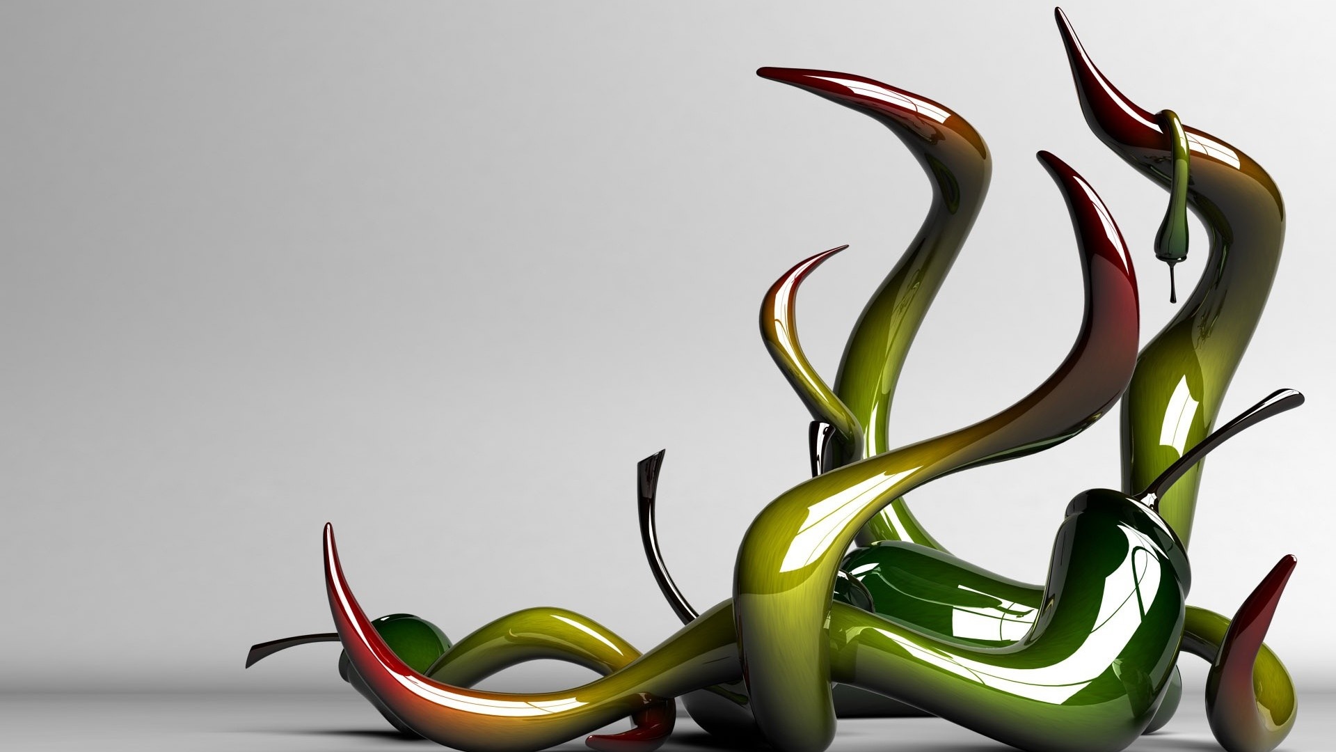 Abstract sculpture resembling chili peppers HD Wallpaper