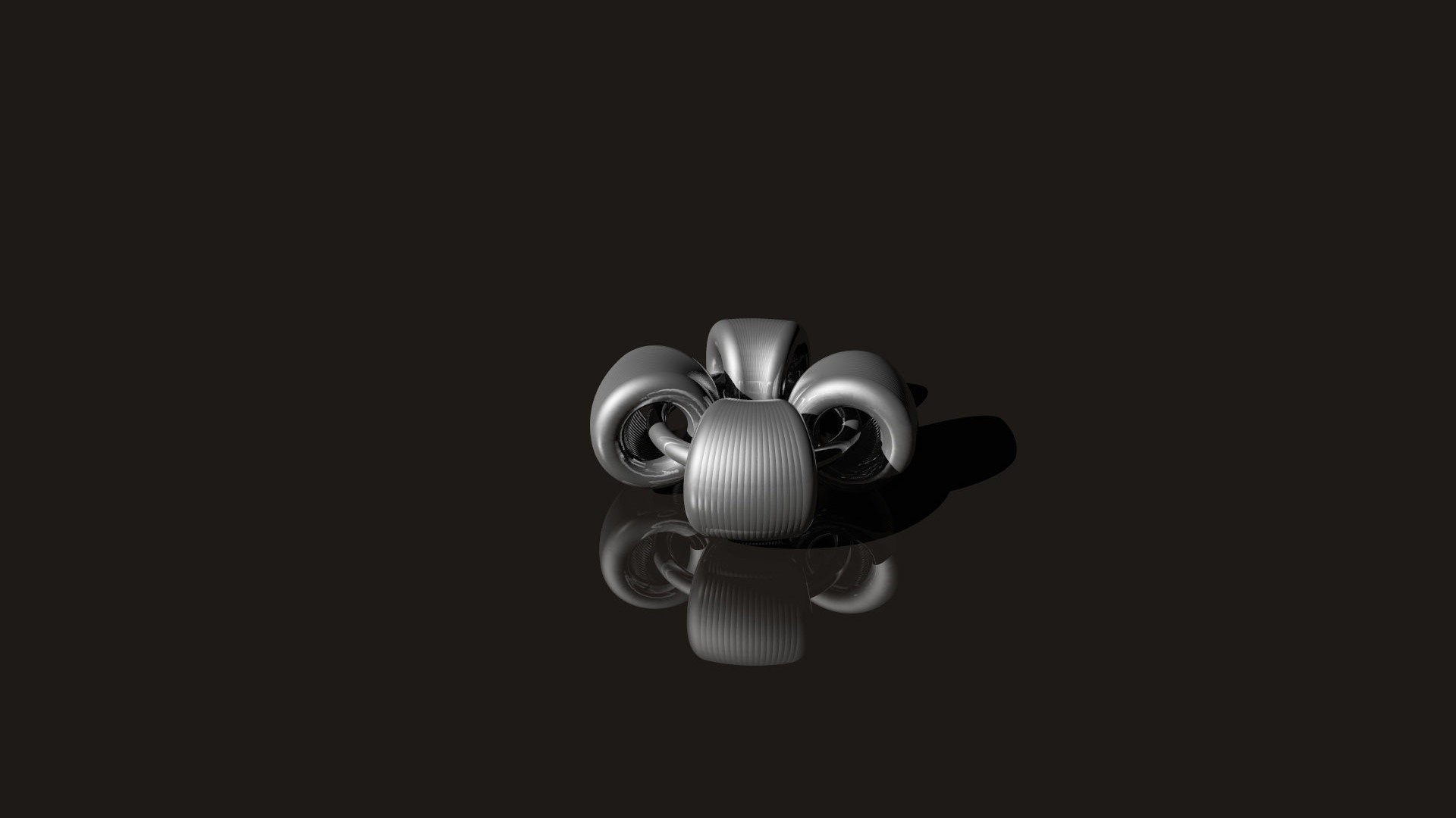 Abstract metallic sculpture with reflections HD Wallpaper