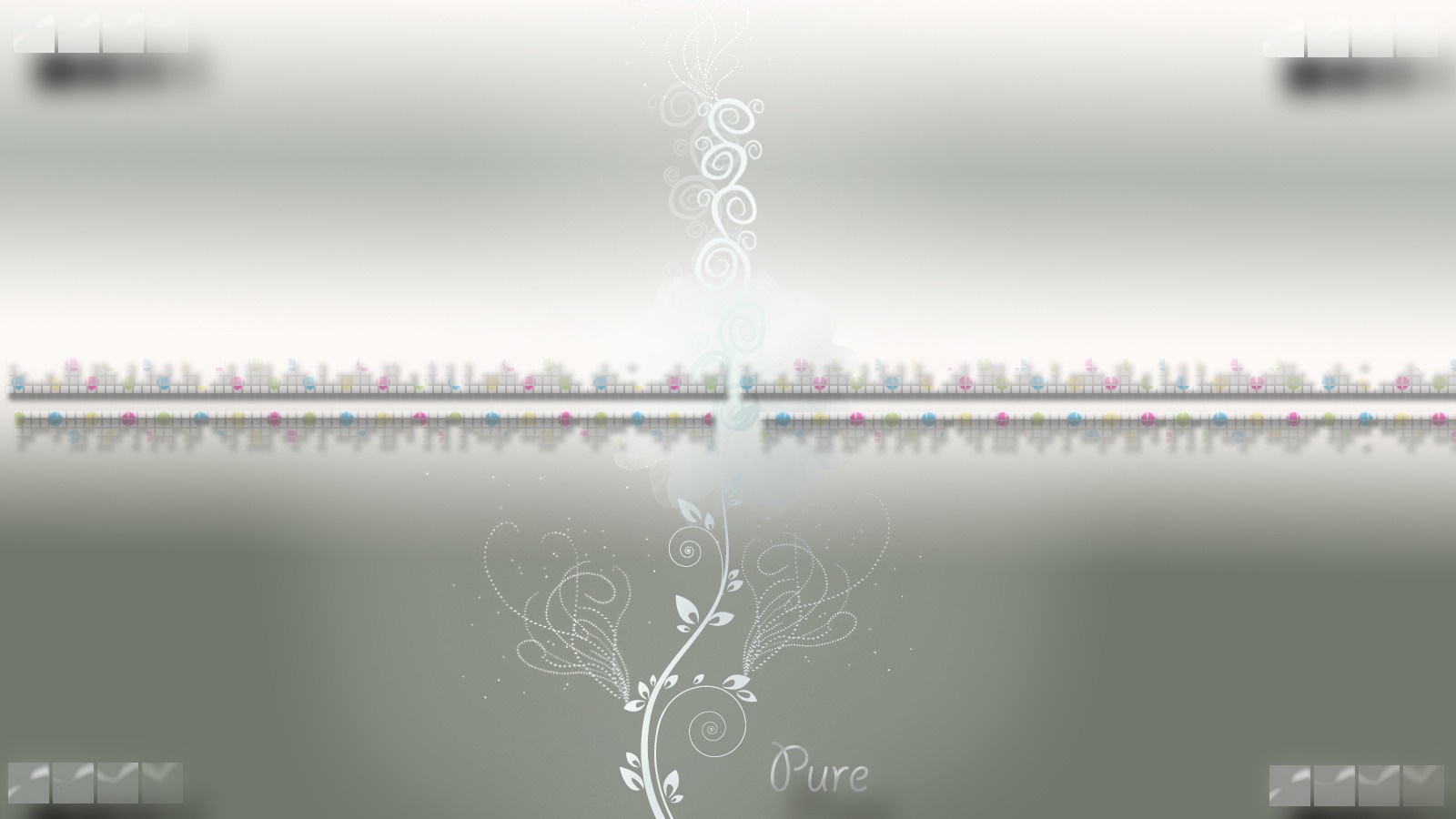Abstract floral design with reflection and text HD Wallpaper