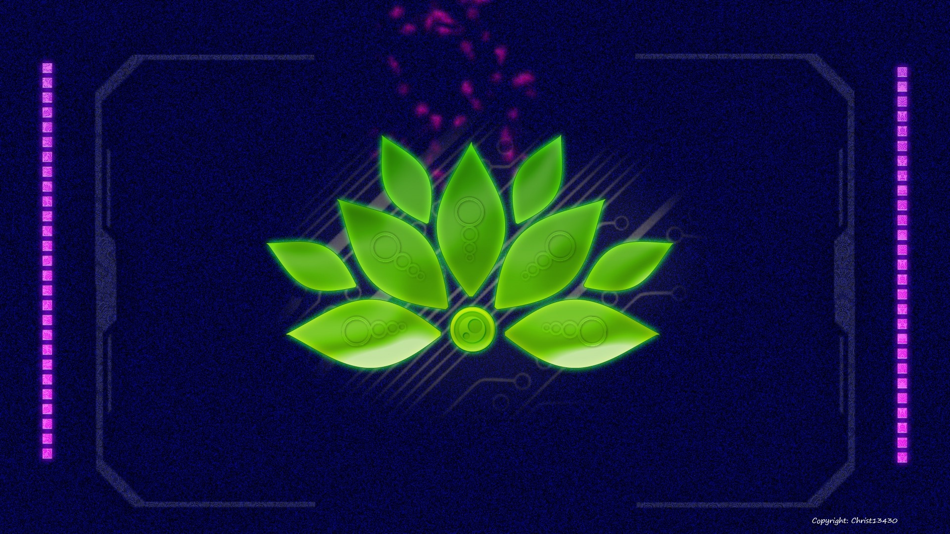 Digital lotus flower with circuit board pattern HD Wallpaper