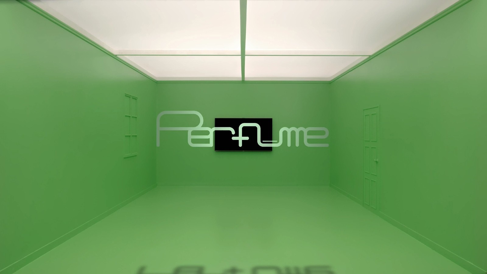 Perfume Band logo in an empty green room HD Wallpaper