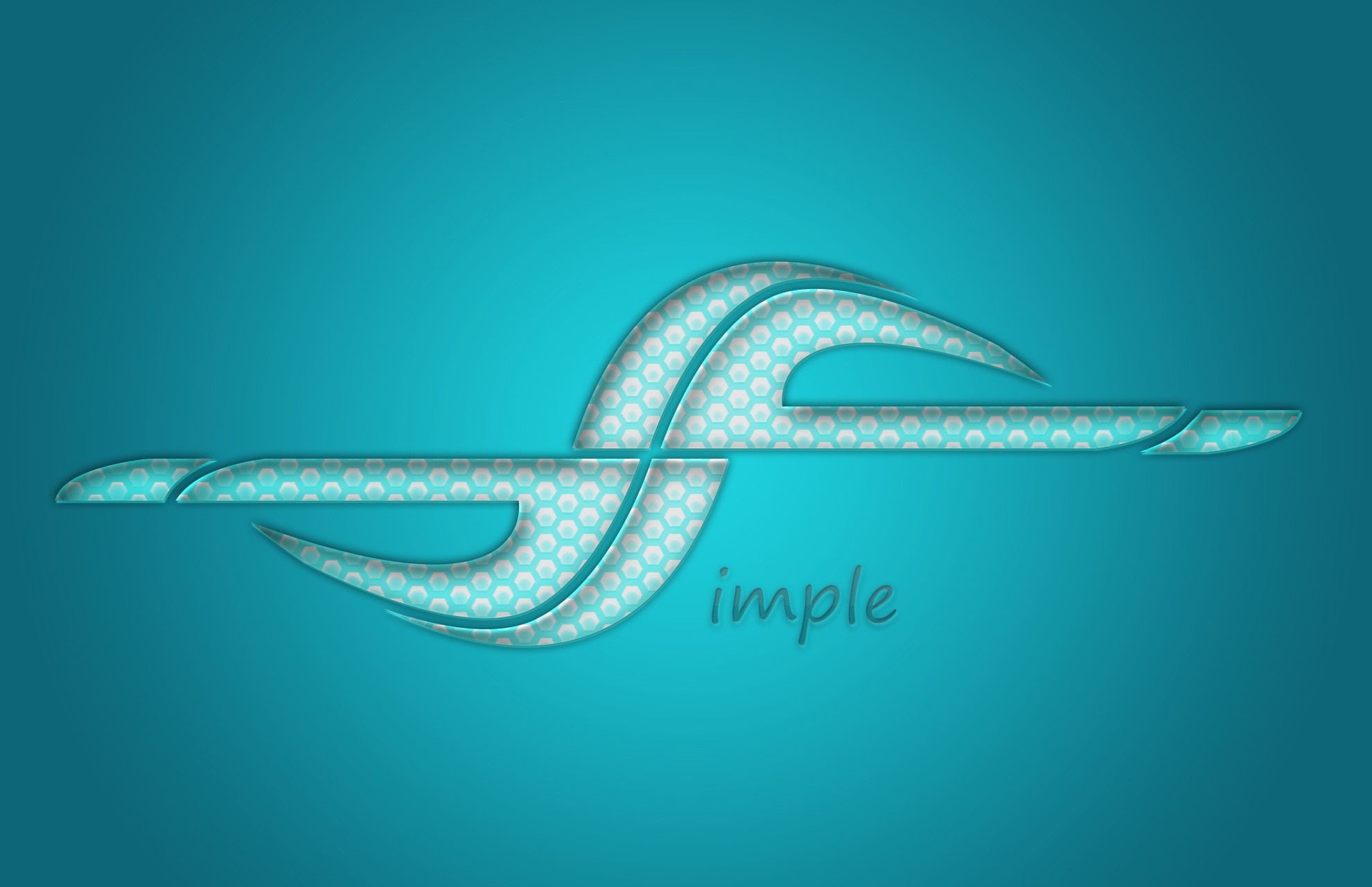 Abstract blue logo with honeycomb pattern and text 'imple' HD Wallpaper