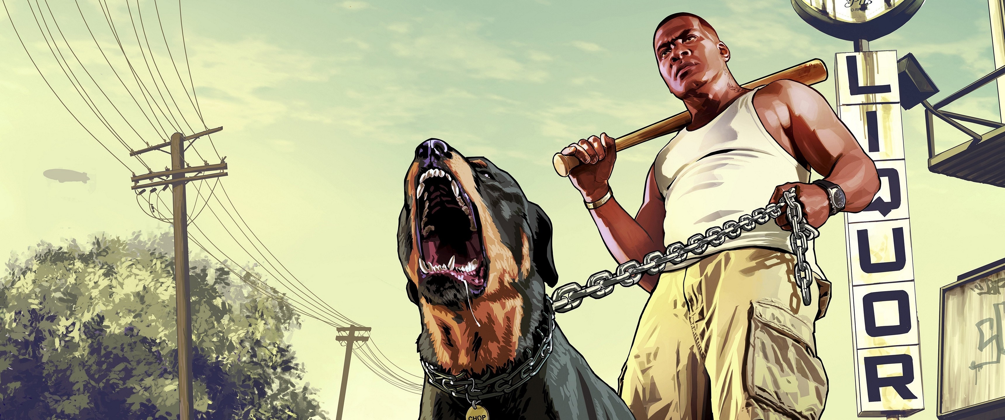 Franklin and Chop from Grand Theft Auto V HD Wallpaper
