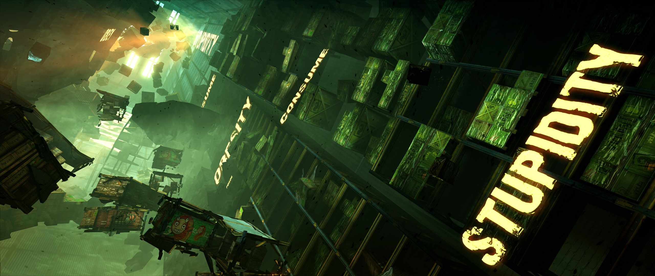 Video game screenshot with text 'STUPIDITY' HD Wallpaper