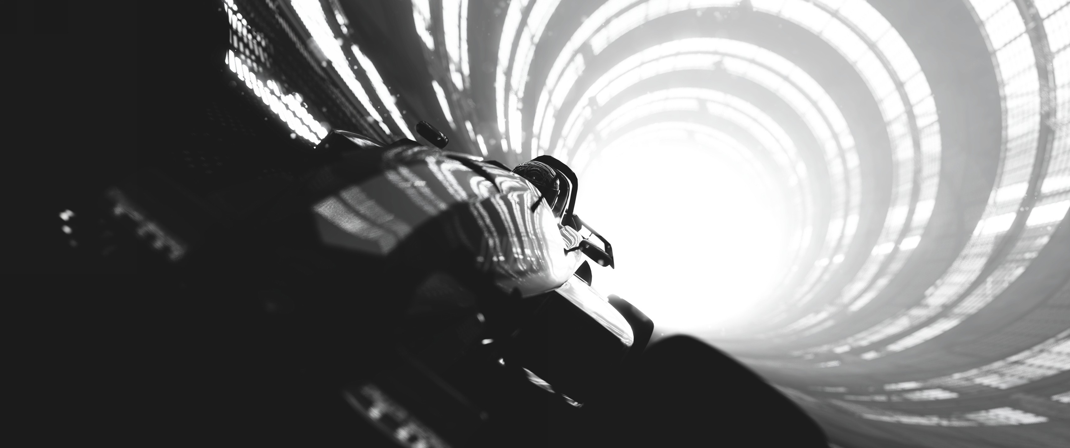 TrackMania motorcycle in a dark tunnel HD Wallpaper