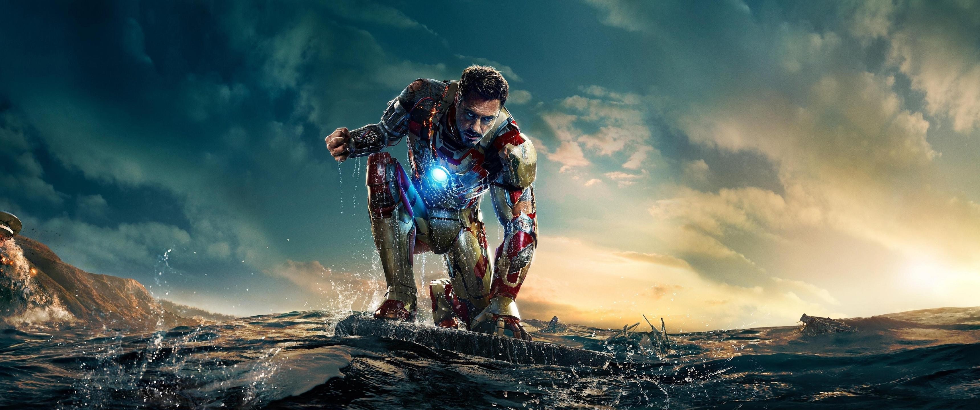 Iron Man in the ocean HD Wallpaper