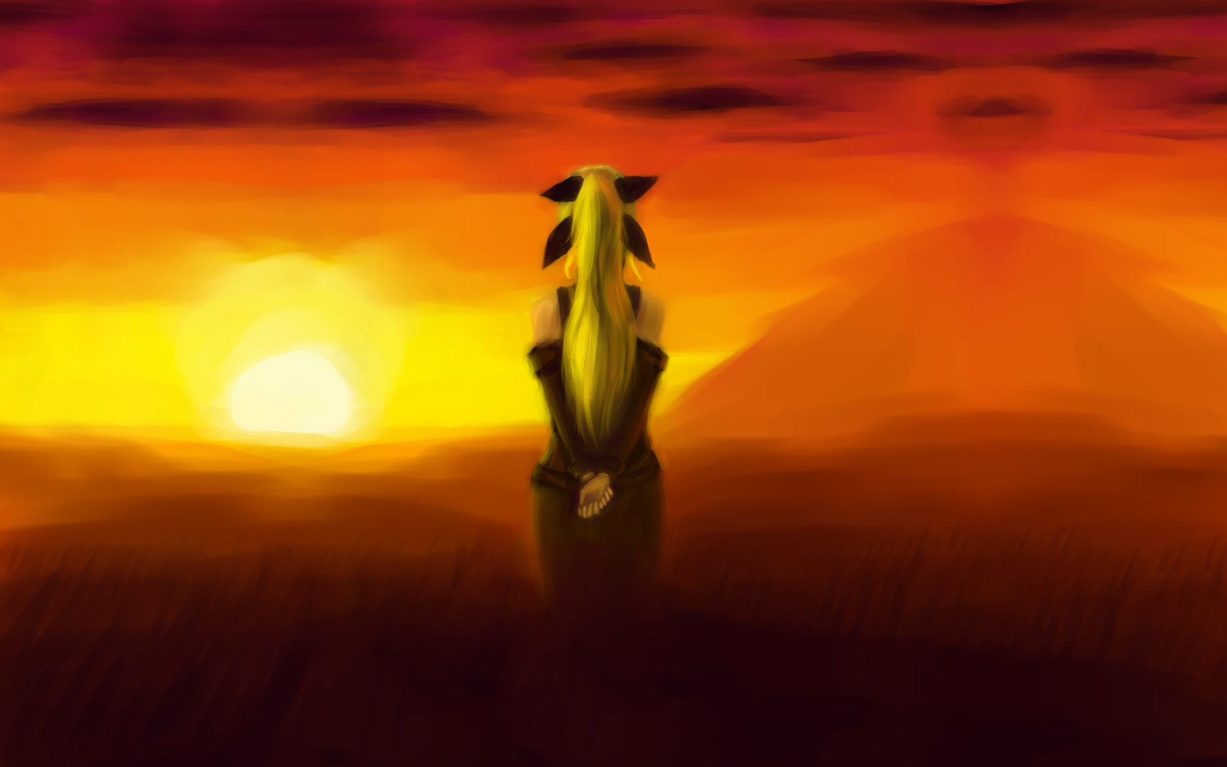 Lilly Satou from Katawa Shoujo at sunset HD Wallpaper