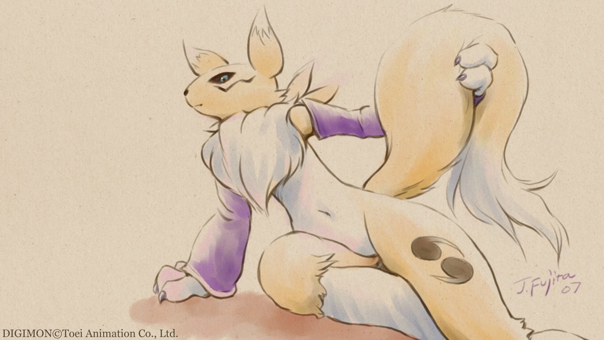 Renamon from Digimon by J. Fujita HD Wallpaper
