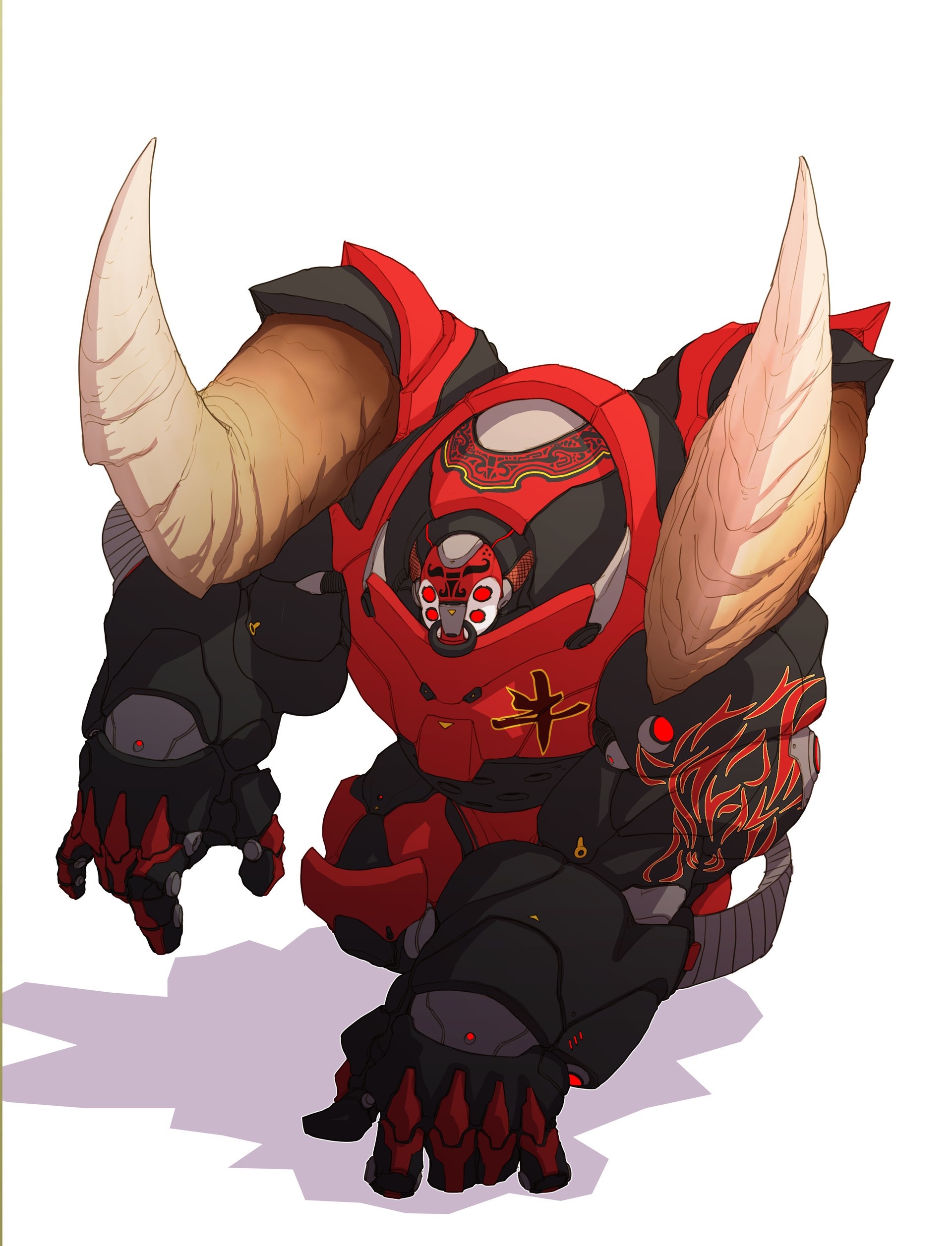 Mech character with bull horns from Duelyst HD Wallpaper
