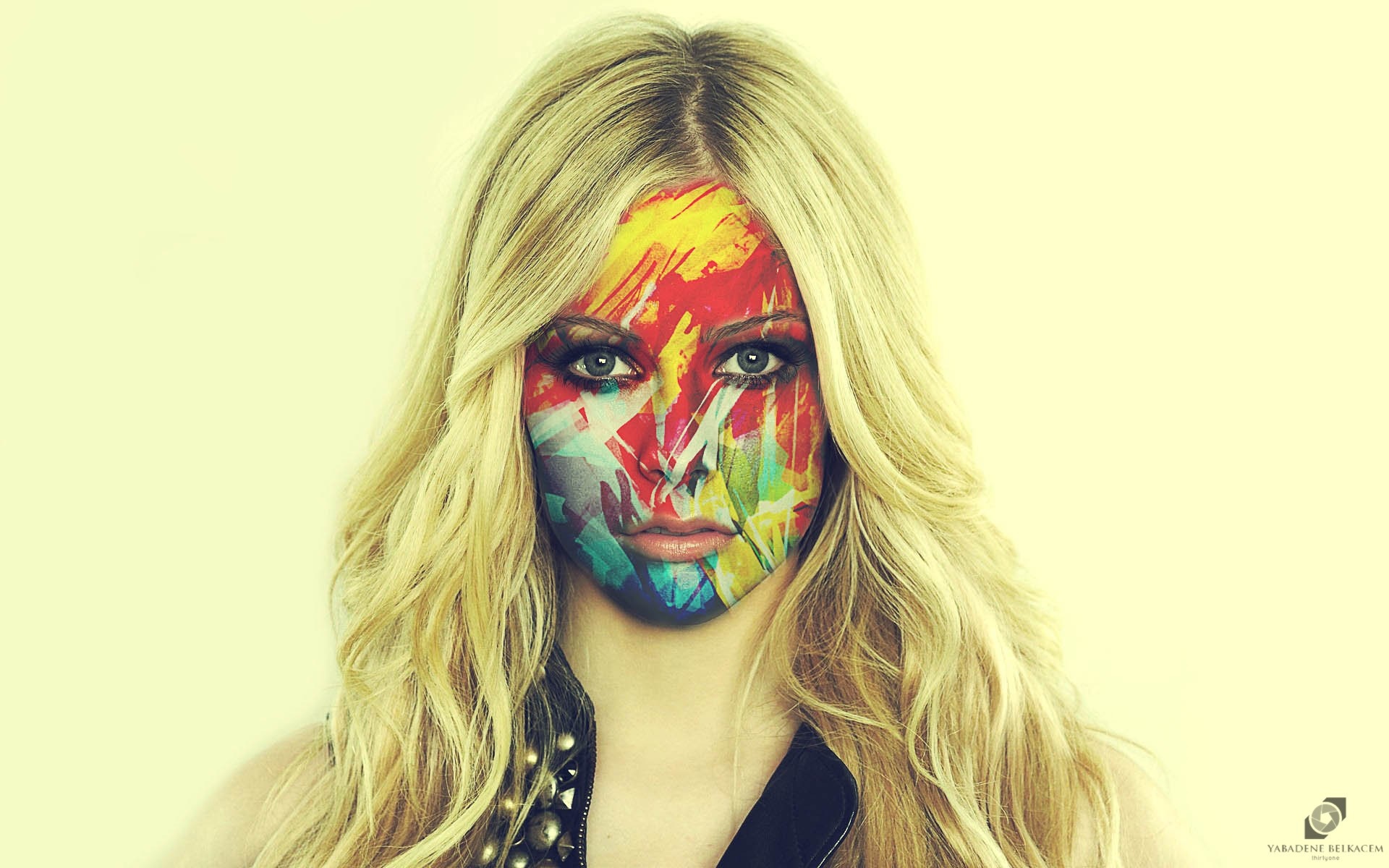 Woman with colorful face paint HD Wallpaper