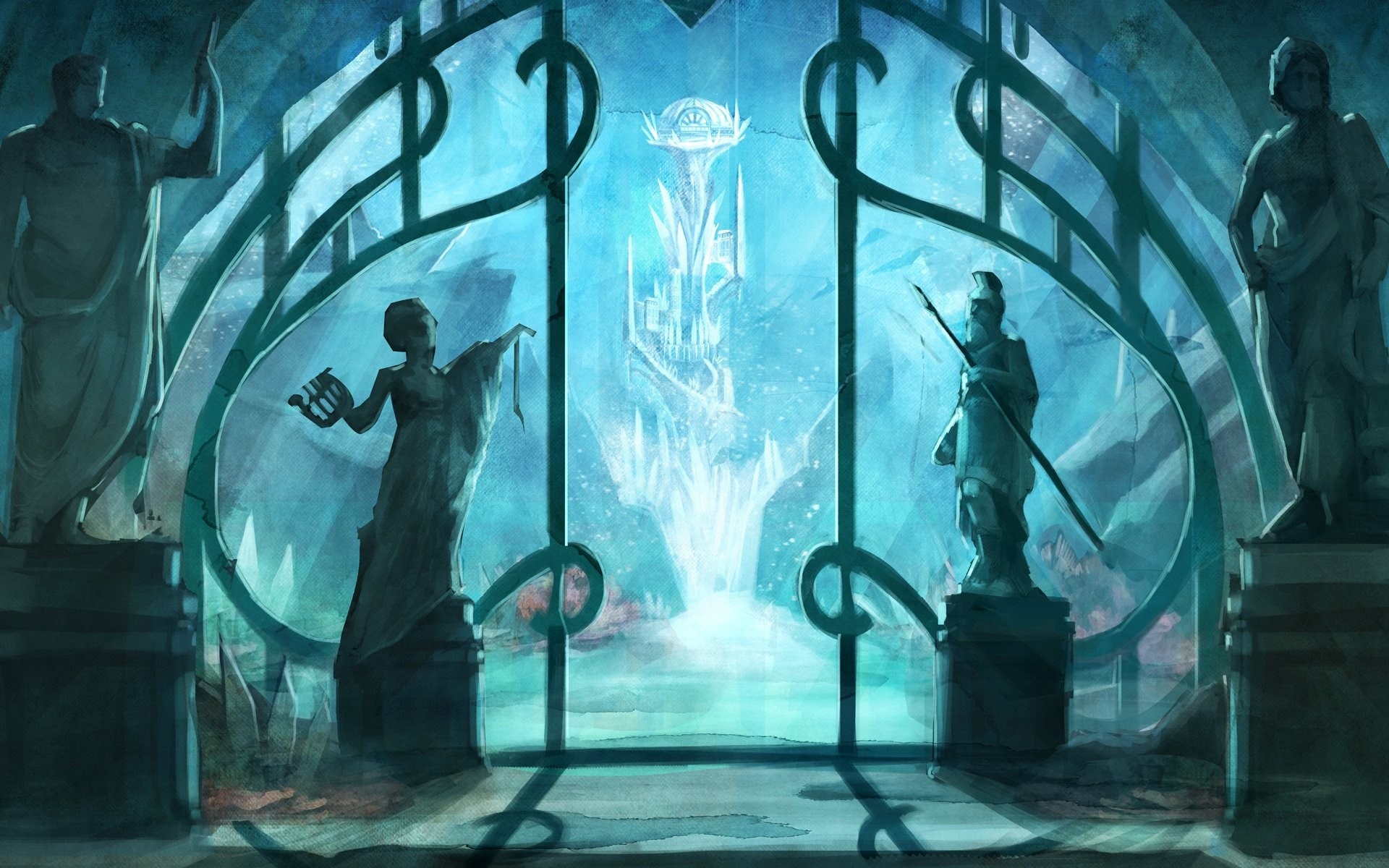 Fantasy art illustration of a castle in ice HD Wallpaper