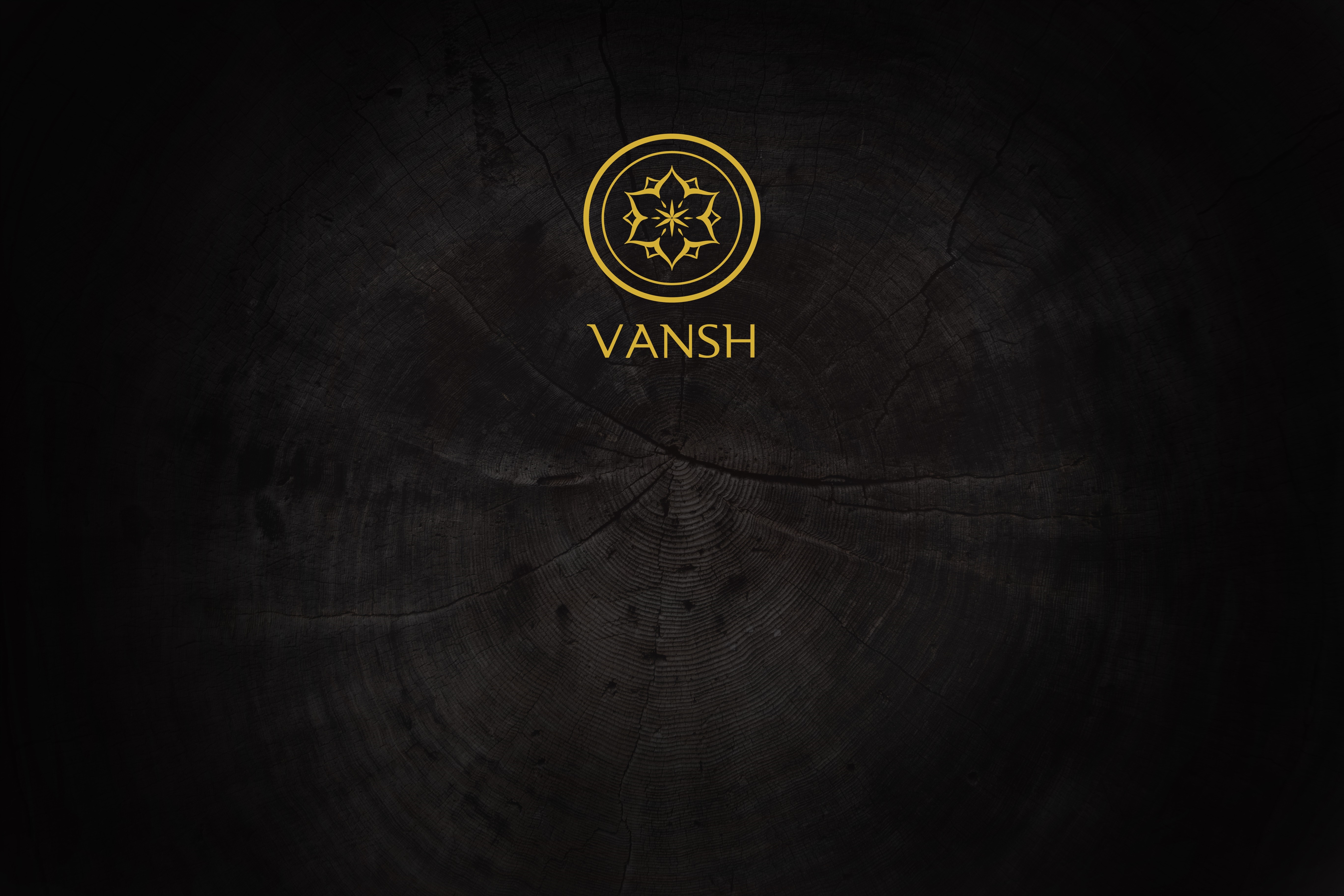 Vansh logo on dark wood texture HD Wallpaper