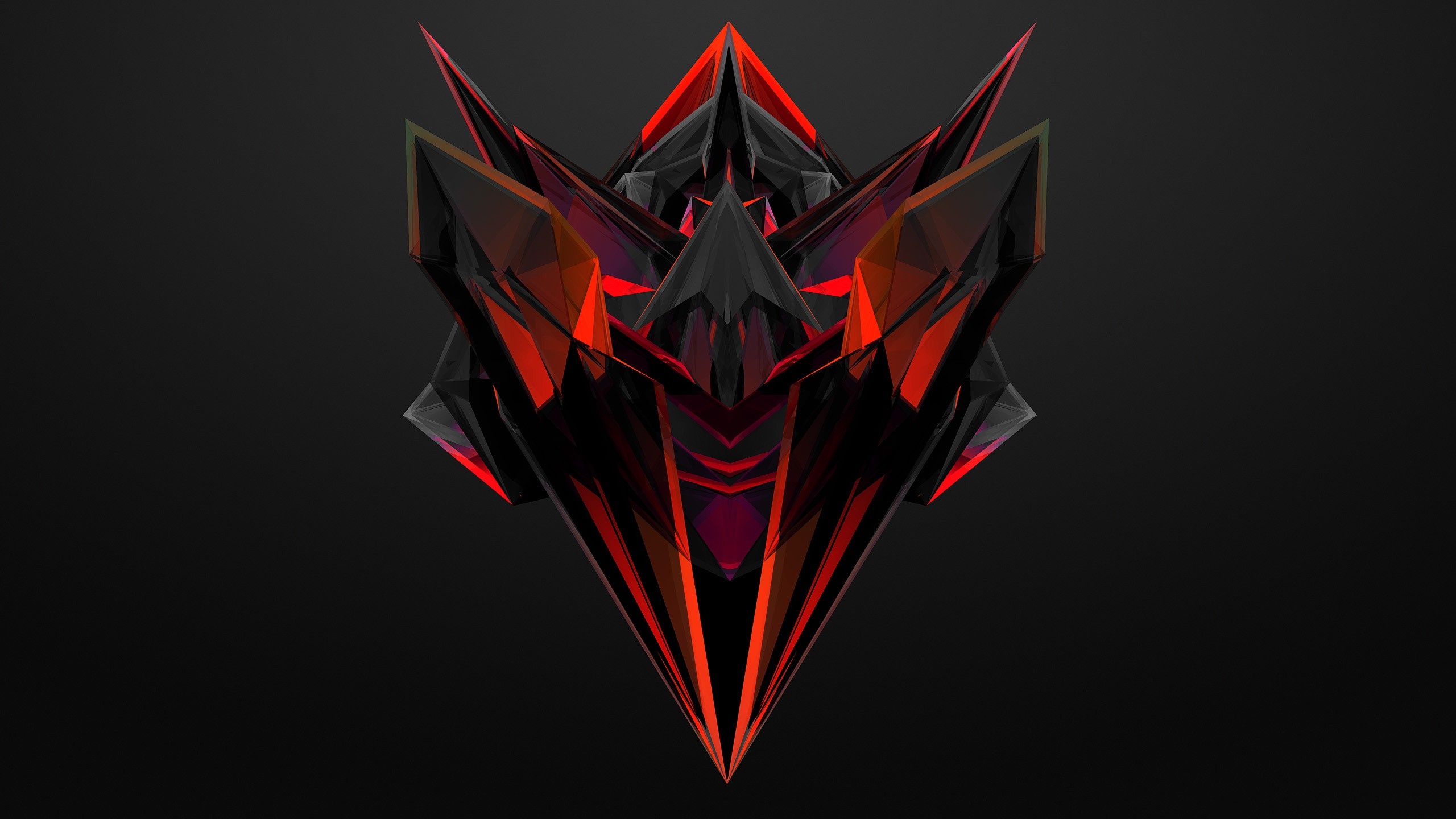 Abstract geometric red and black crystal HD Wallpaper