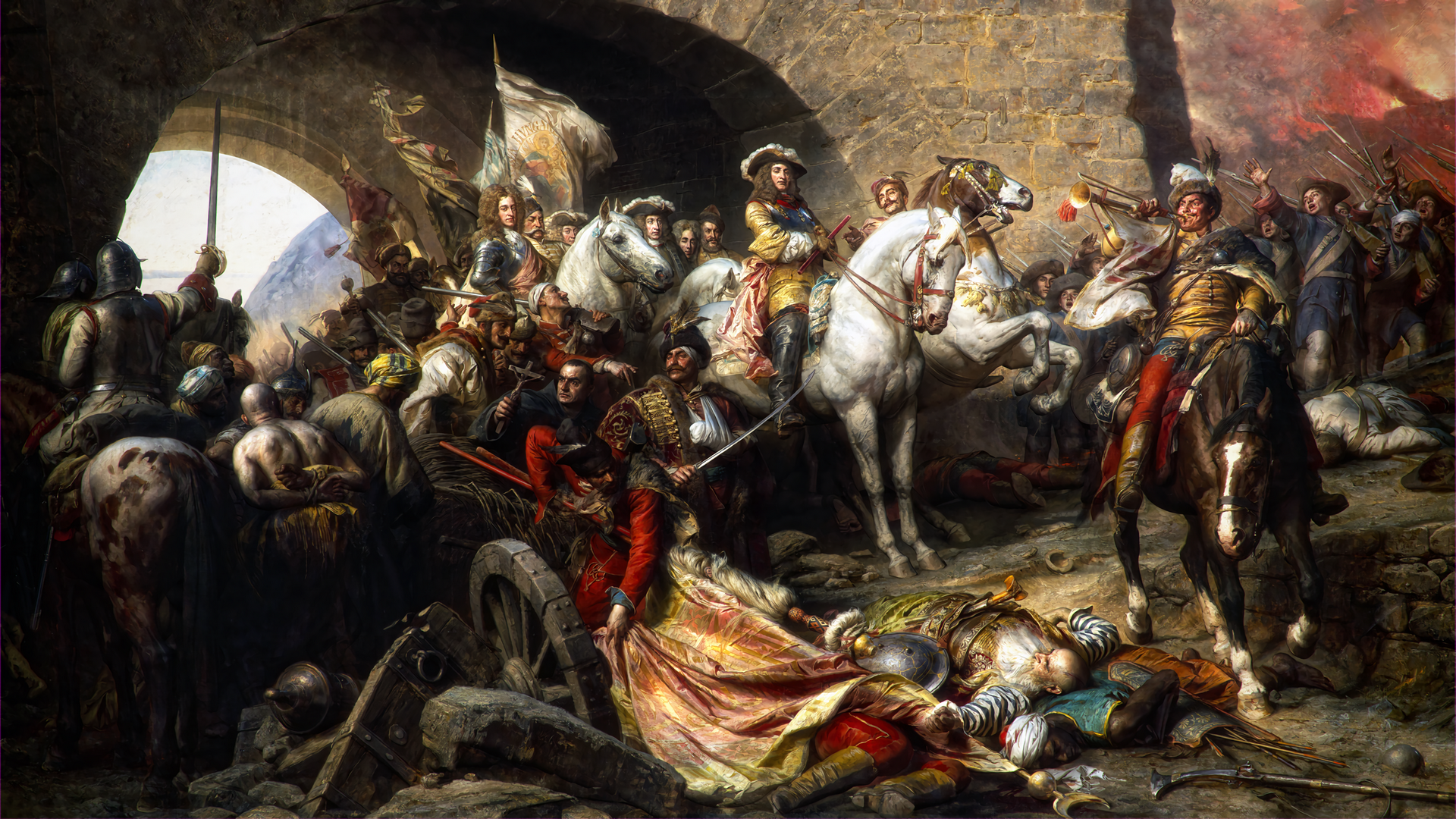 The Recapture of Buda Castle in 1686 by Gyula Benczúr HD Wallpaper
