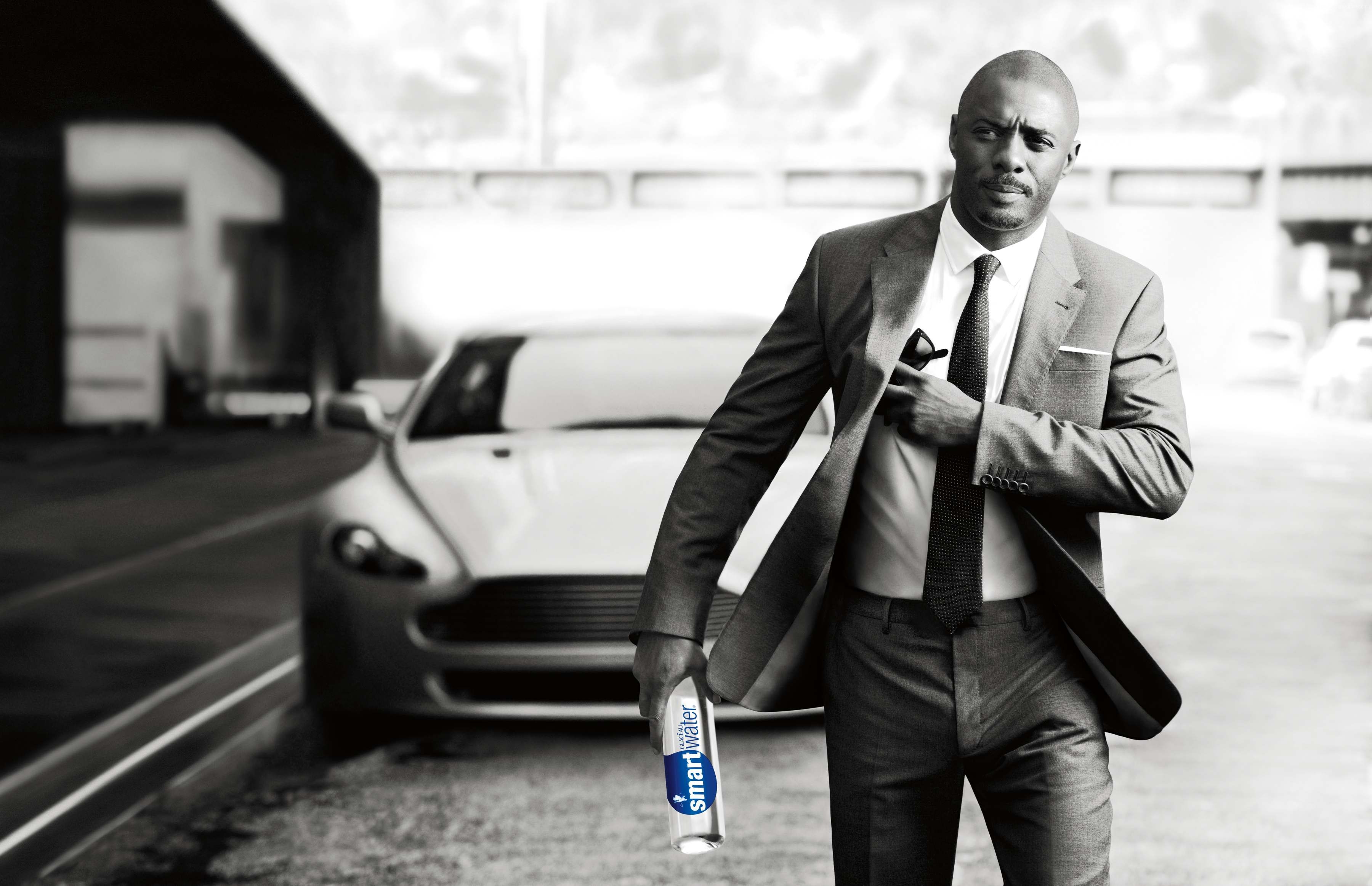Idris Elba with Smartwater and Aston Martin 4K HD Wallpaper