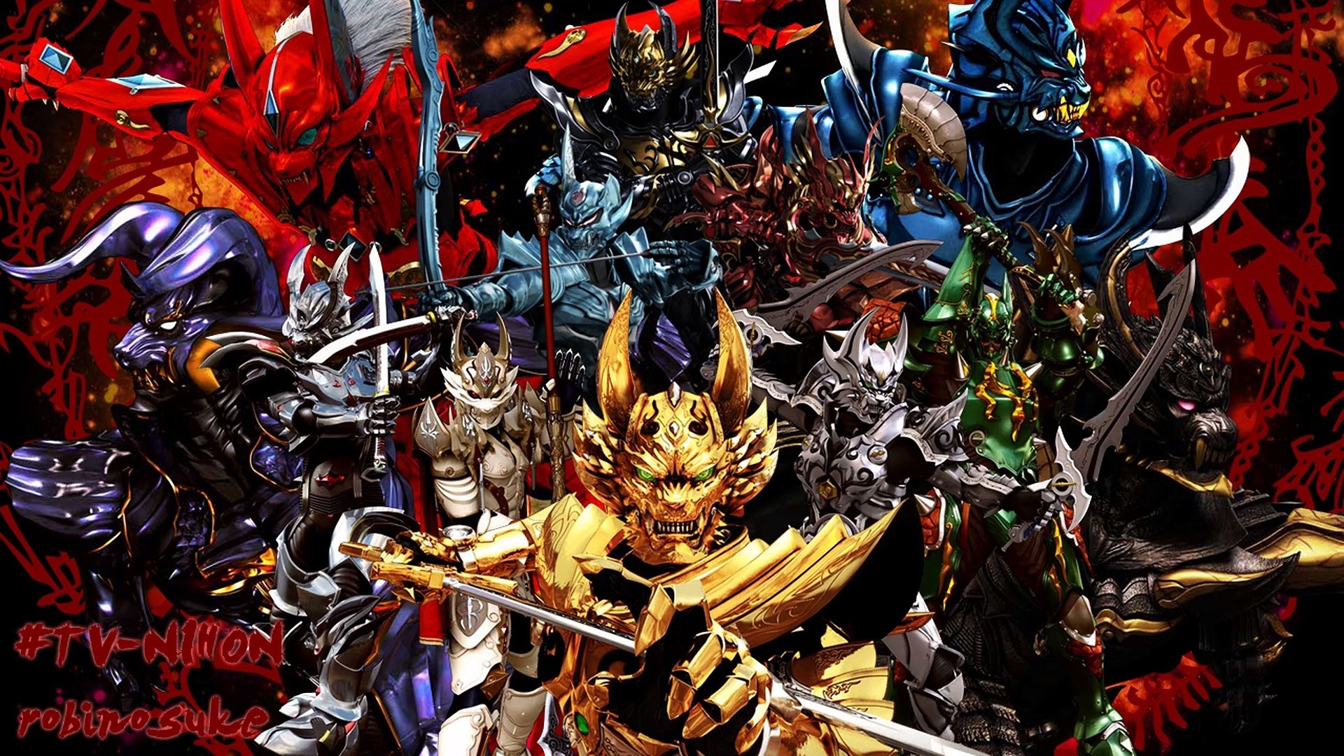 Garo characters in armor with weapons HD Wallpaper