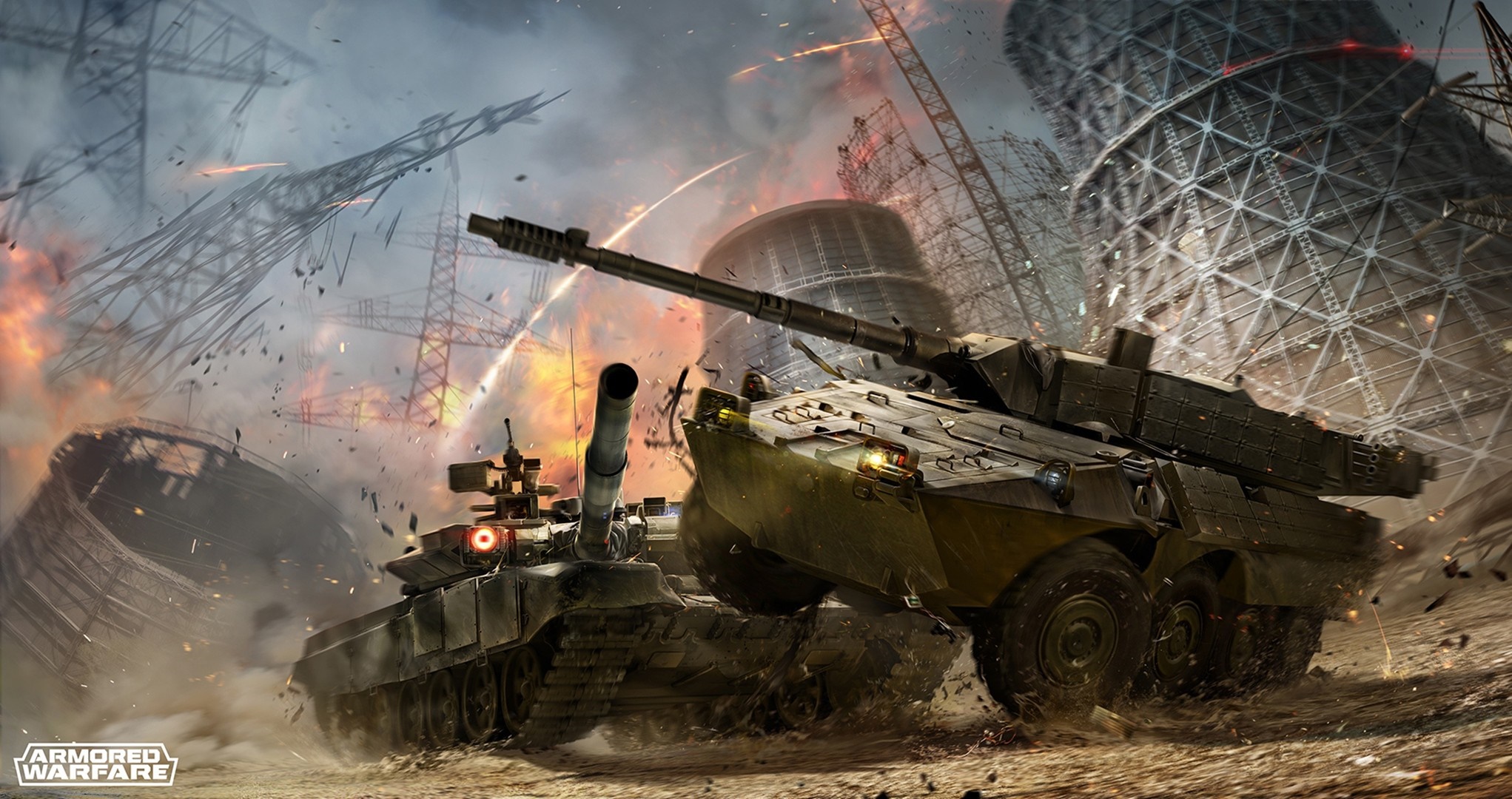 Armored Warfare: T-90 and Centauro B1 tanks in combat HD Wallpaper