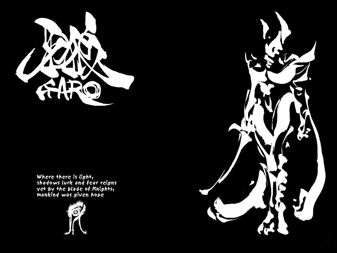 Garo calligraphy and knight illustration HD Wallpaper