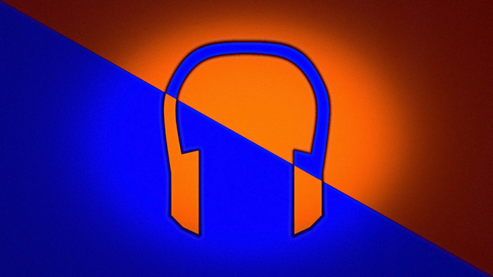 Headphones logo on split background HD Wallpaper