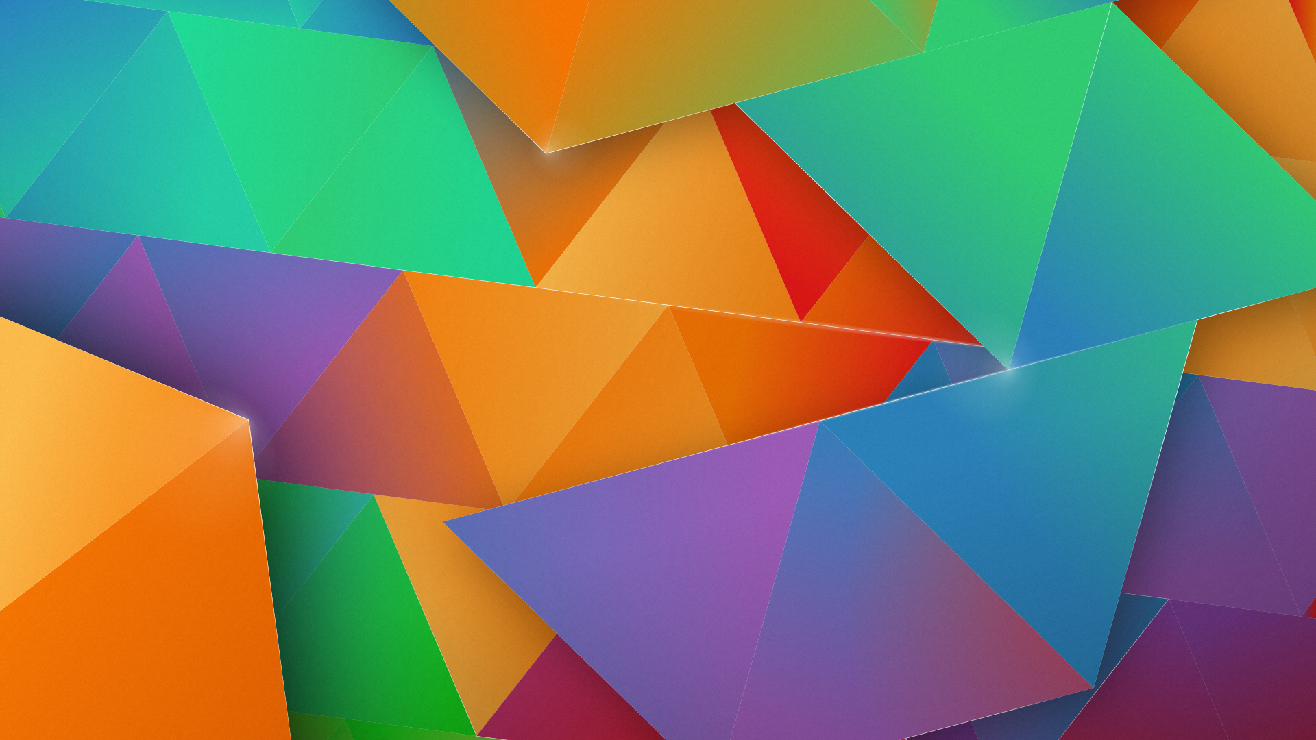 Abstract geometric pattern of colorful triangles HD Wallpaper