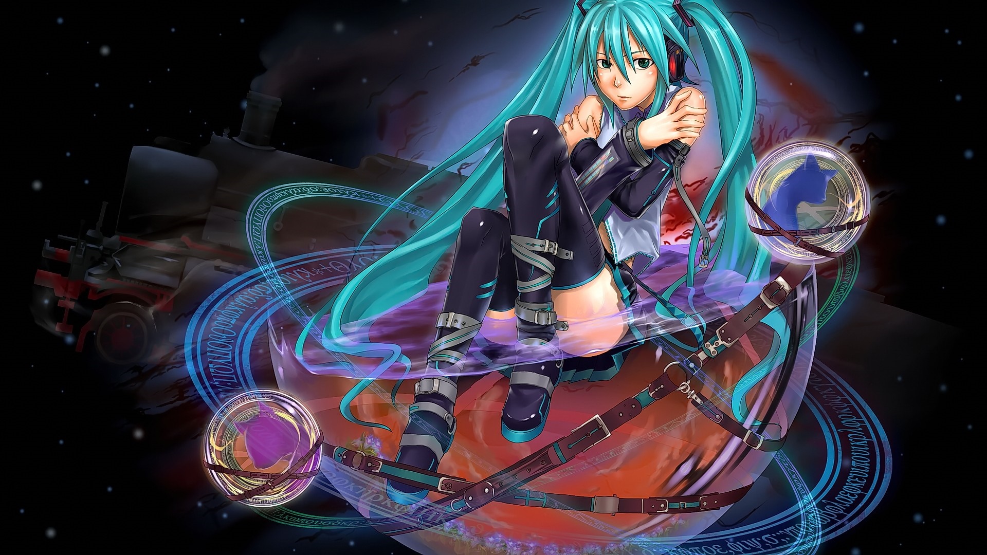 Hatsune Miku from Vocaloid illustration HD Wallpaper