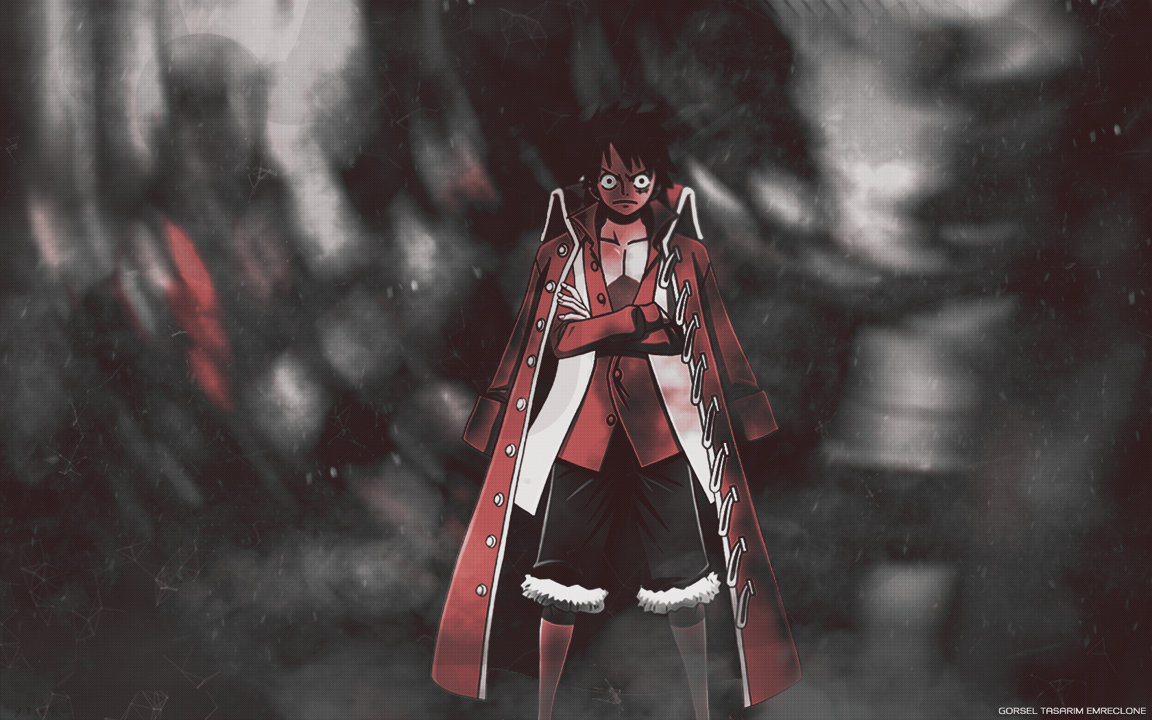 Monkey D. Luffy from One Piece in red coat HD Wallpaper