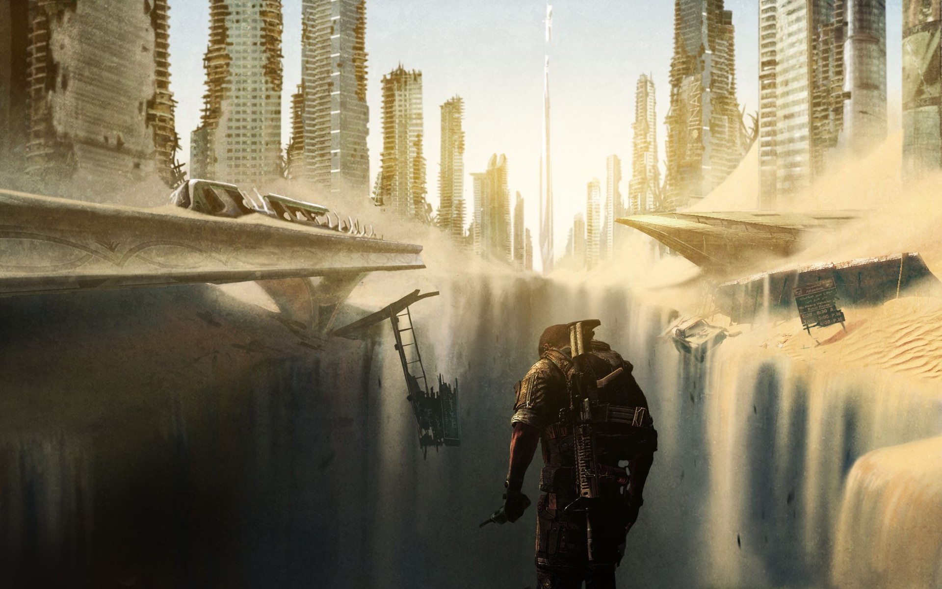 Soldier in ruined city from Spec Ops: The Line HD Wallpaper