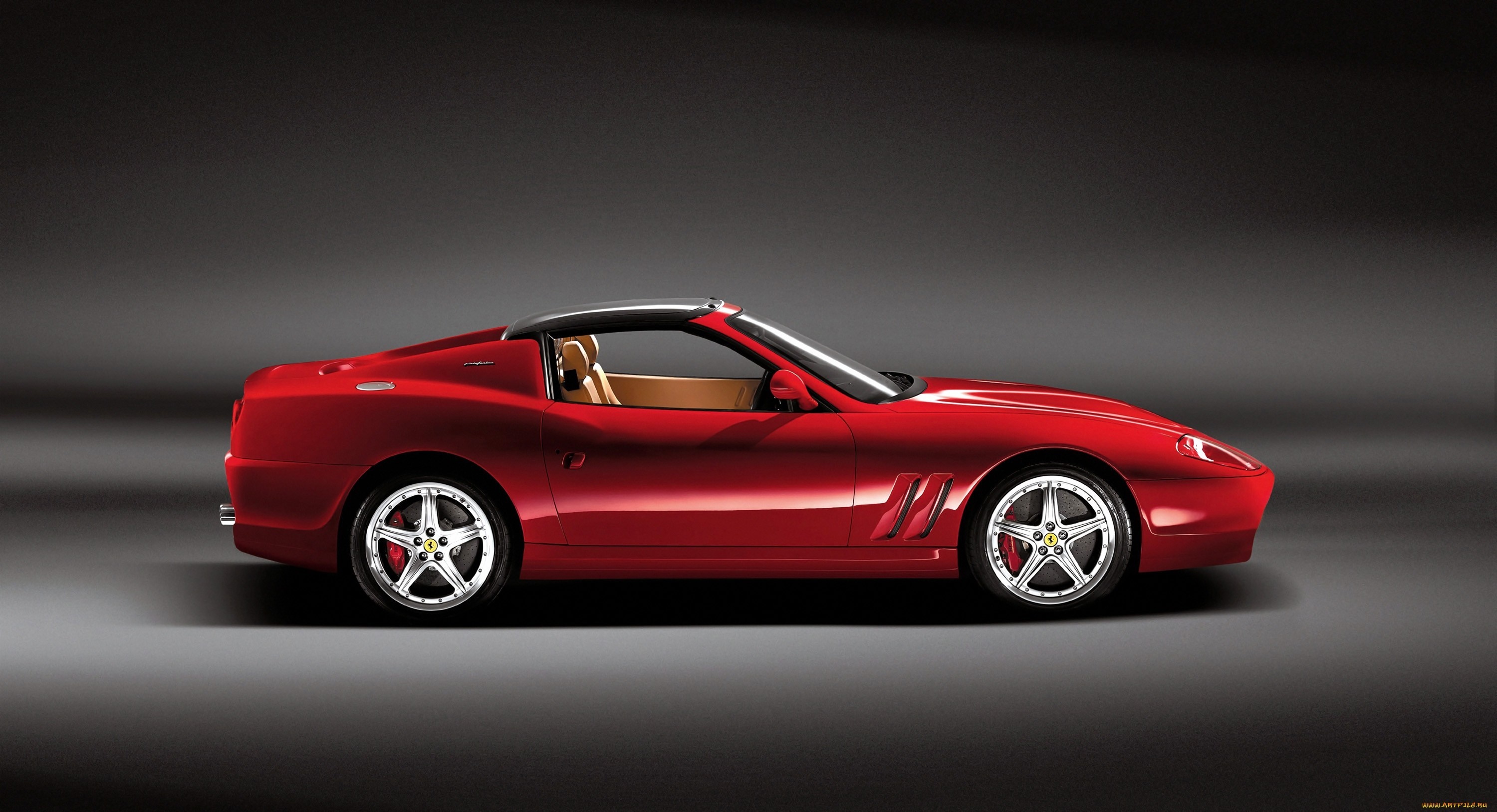 Red Ferrari convertible sports car HD Wallpaper