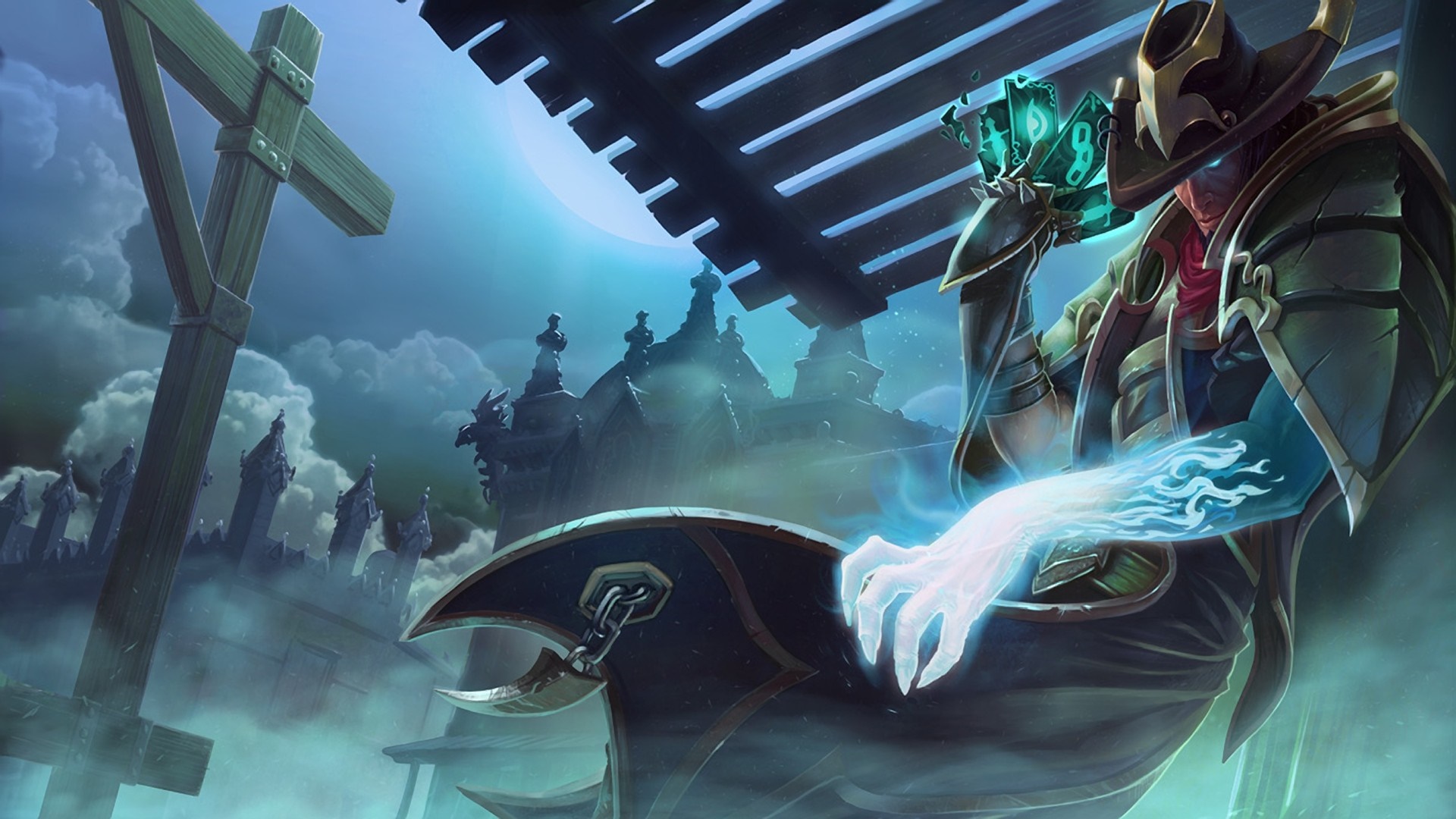 Twisted Fate from League of Legends playing cards HD Wallpaper