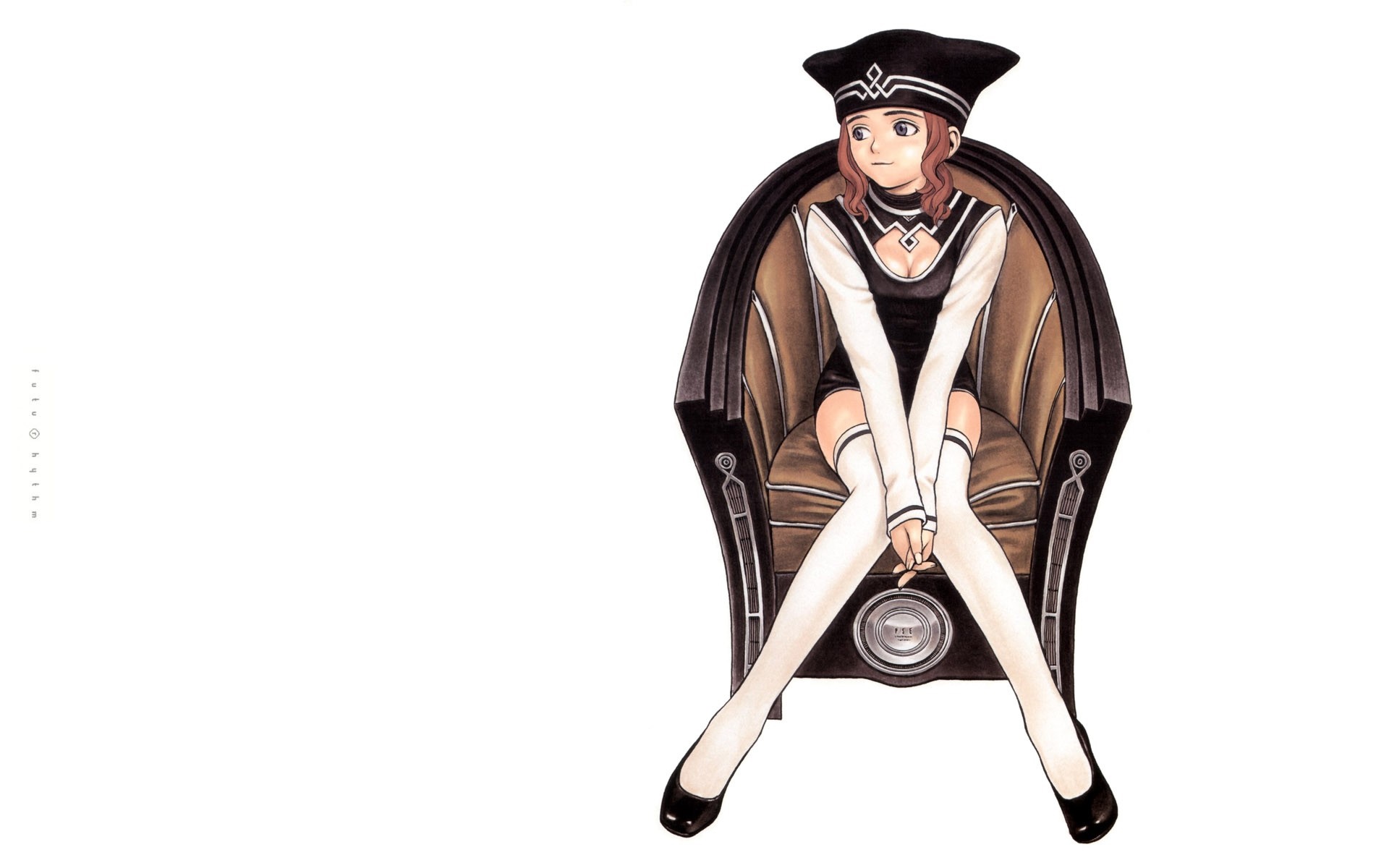 Girl in a chair with a hat HD Wallpaper