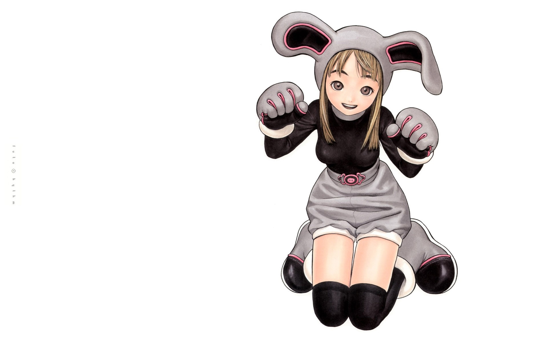 Girl in a bunny costume illustration HD Wallpaper