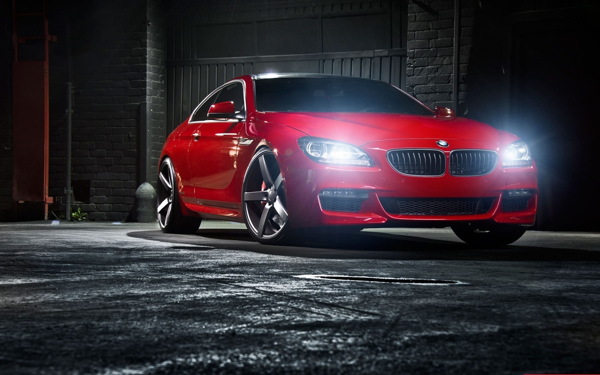 Red BMW M6 Coupe in an Alleyway HD Wallpaper