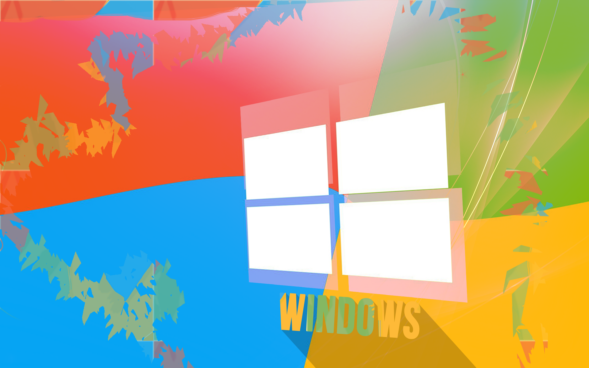Windows logo with abstract colorful background HD Wallpaper