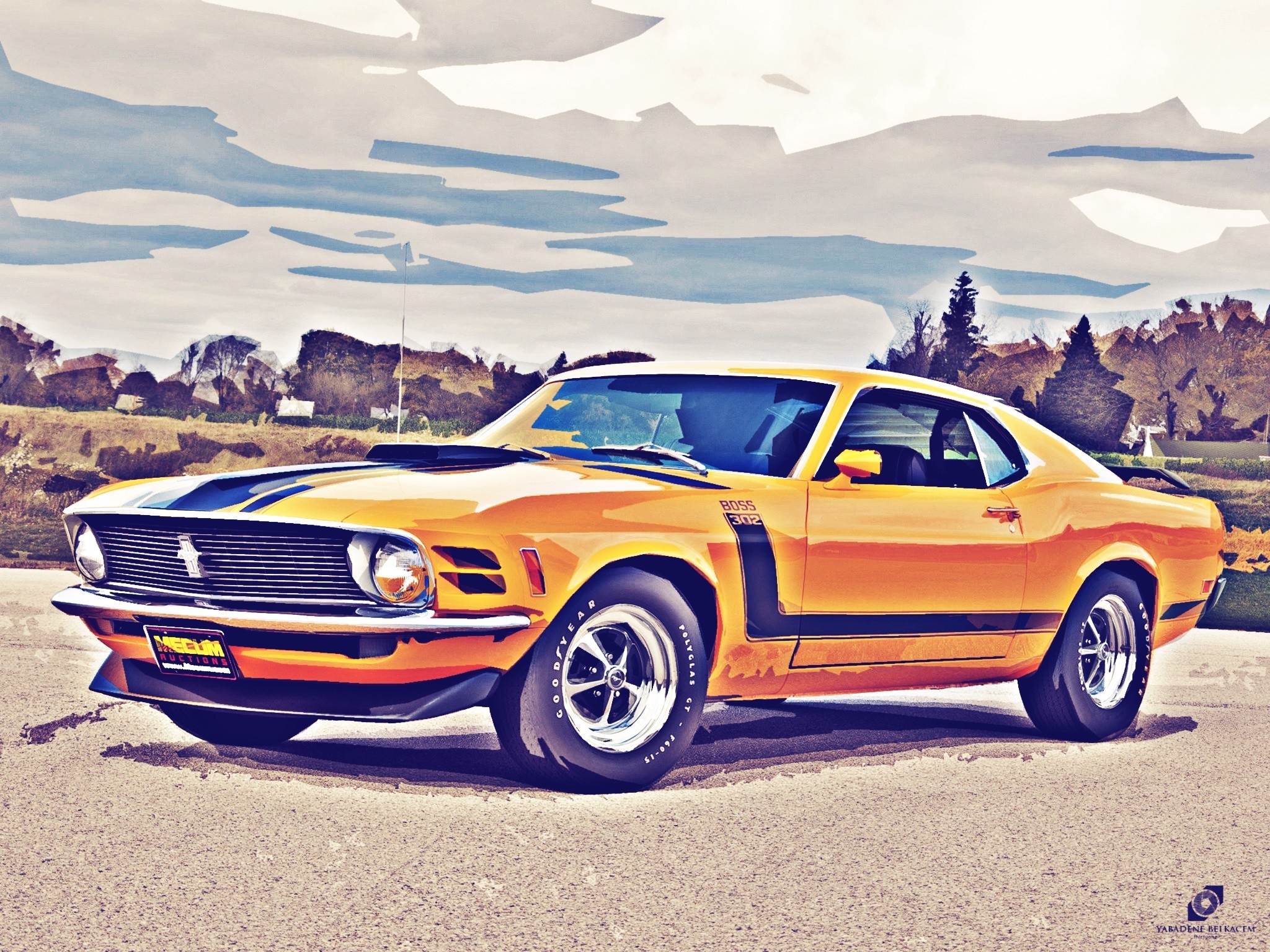 1970 Ford Mustang Boss 302 Muscle Car HD Wallpaper