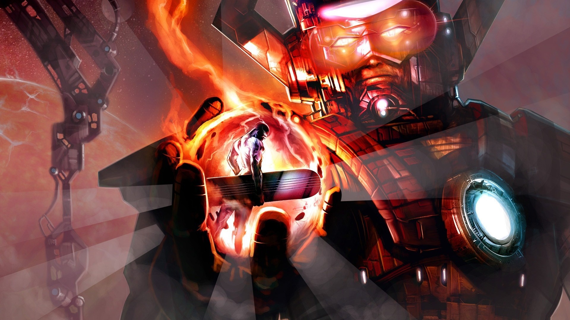 Galactus holding Silver Surfer from Marvel Comics HD Wallpaper