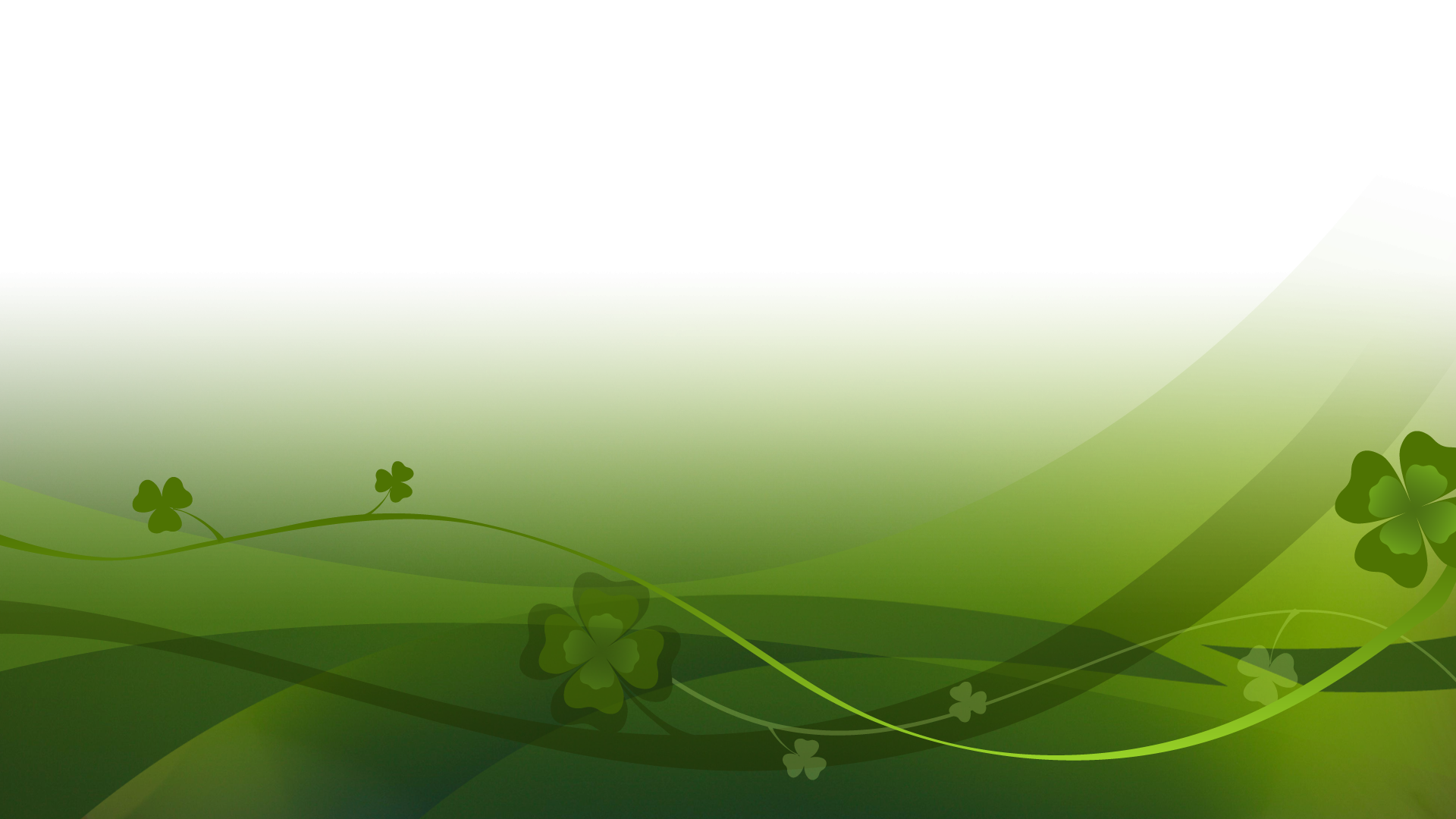 Abstract green background with clover leaves and lines HD Wallpaper