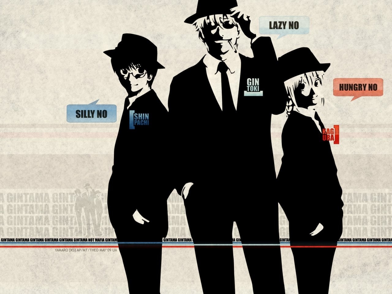 Gintama Trio in Gentleman Suits HD Wallpaper