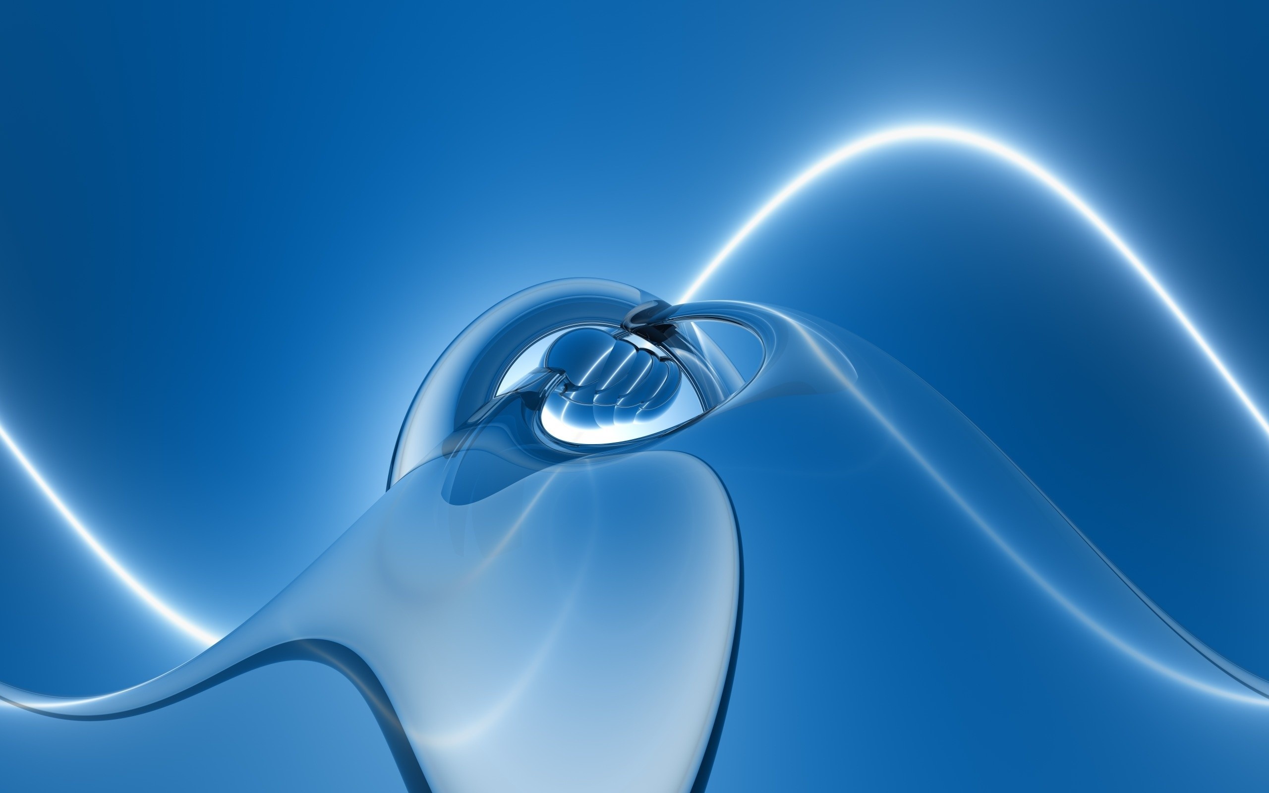 Abstract blue wave with glowing lines HD Wallpaper
