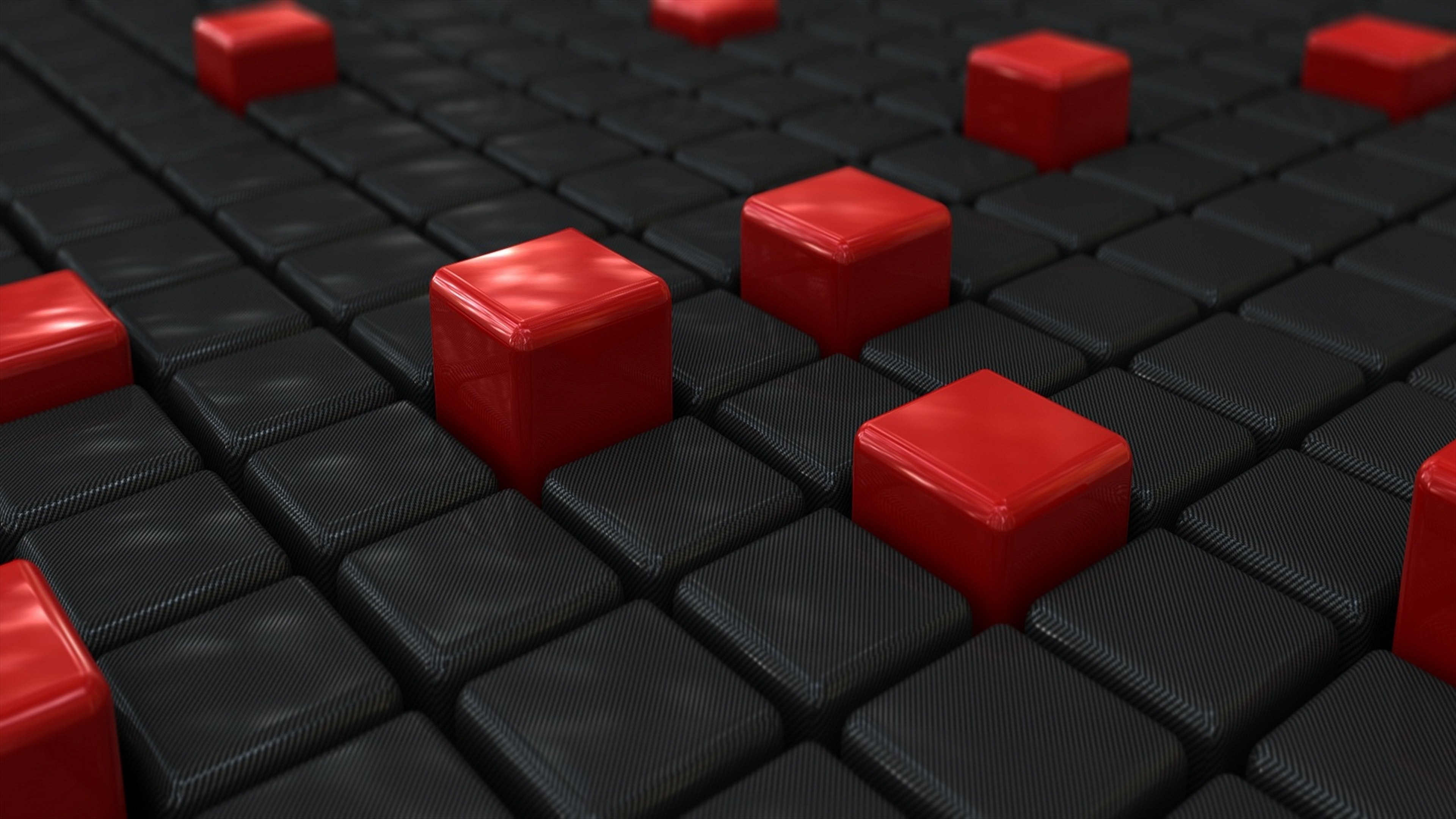 Red and black 3D blocks abstract background HD Wallpaper