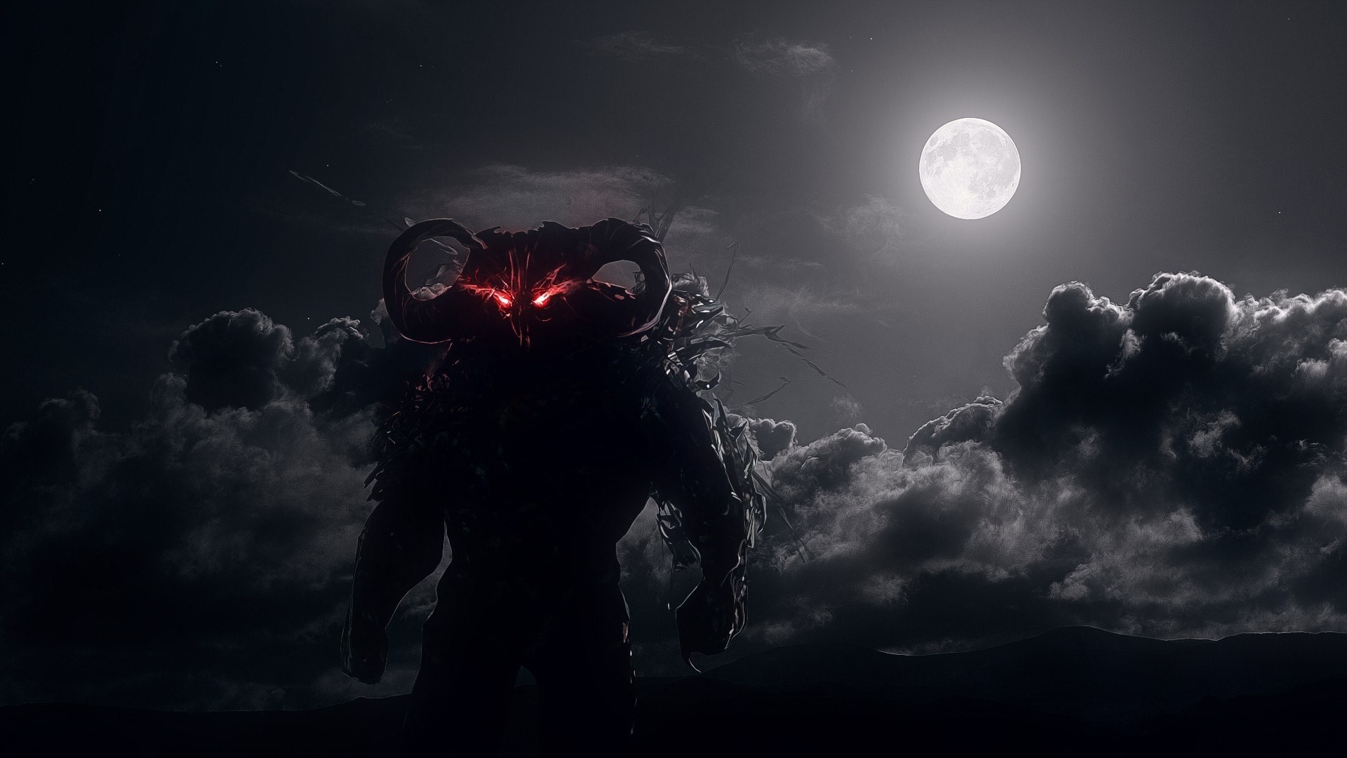 Dahaka from Prince of Persia Warrior Within under a full moon HD Wallpaper