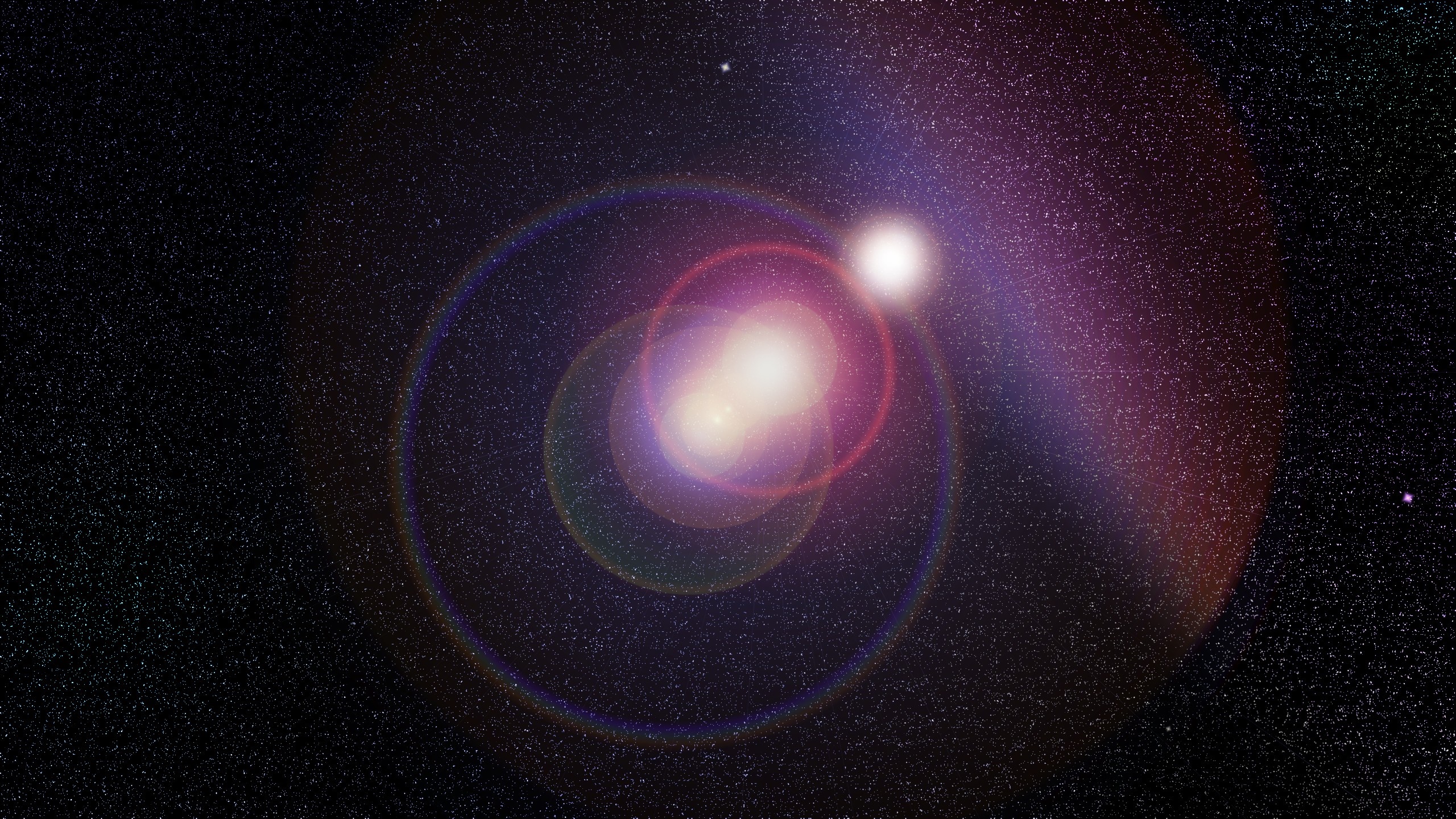 Space galaxy with stars and lens flare HD Wallpaper