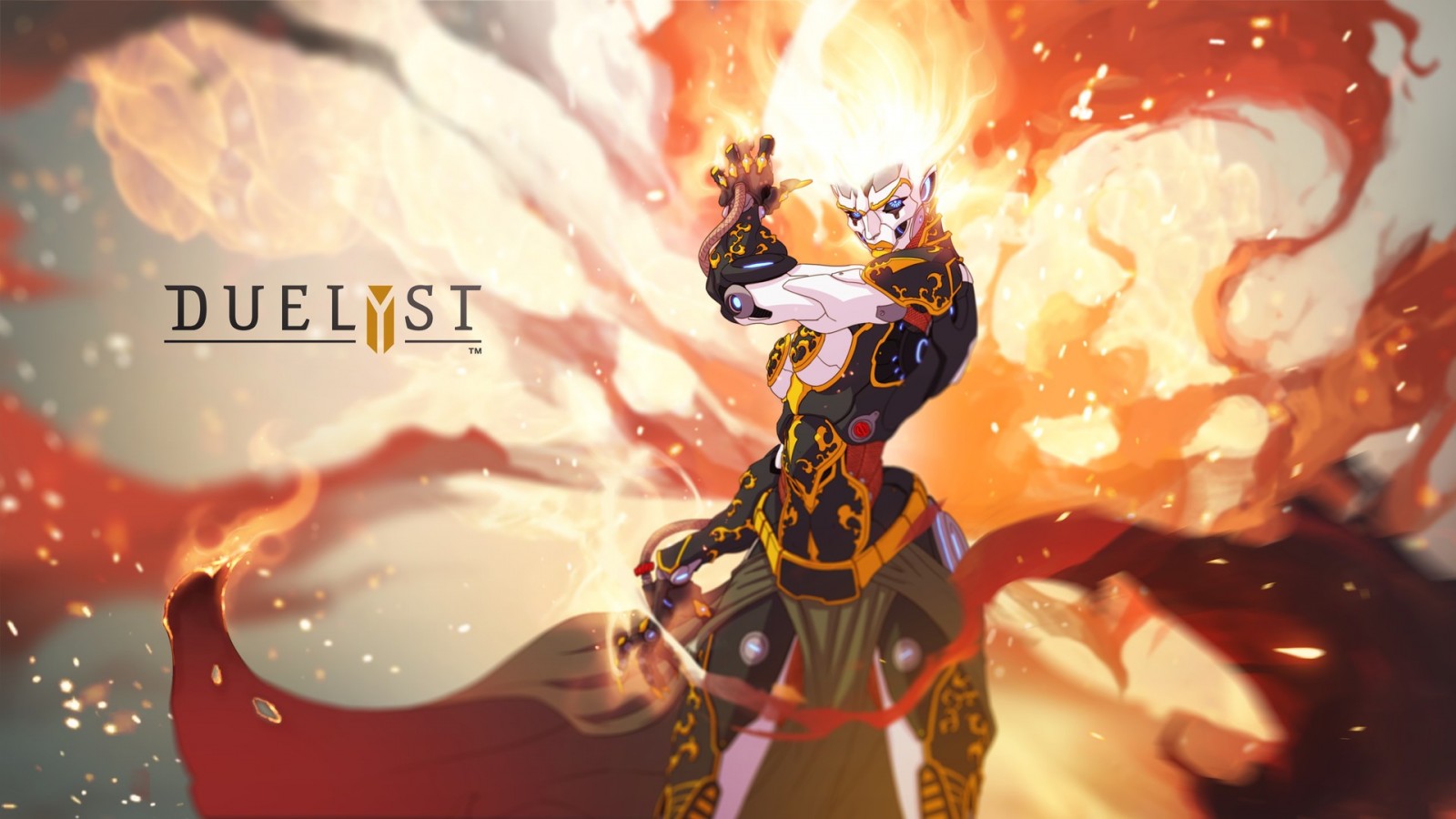 Duelyst artwork featuring a fiery character HD Wallpaper
