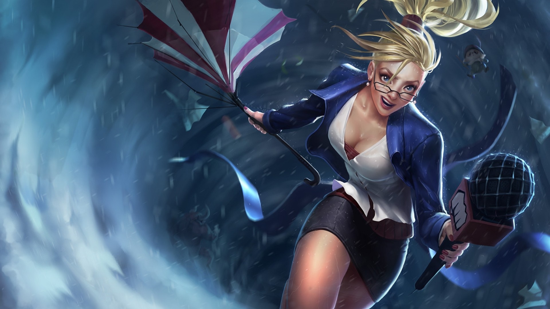 Janna from League of Legends reporting in a storm HD Wallpaper