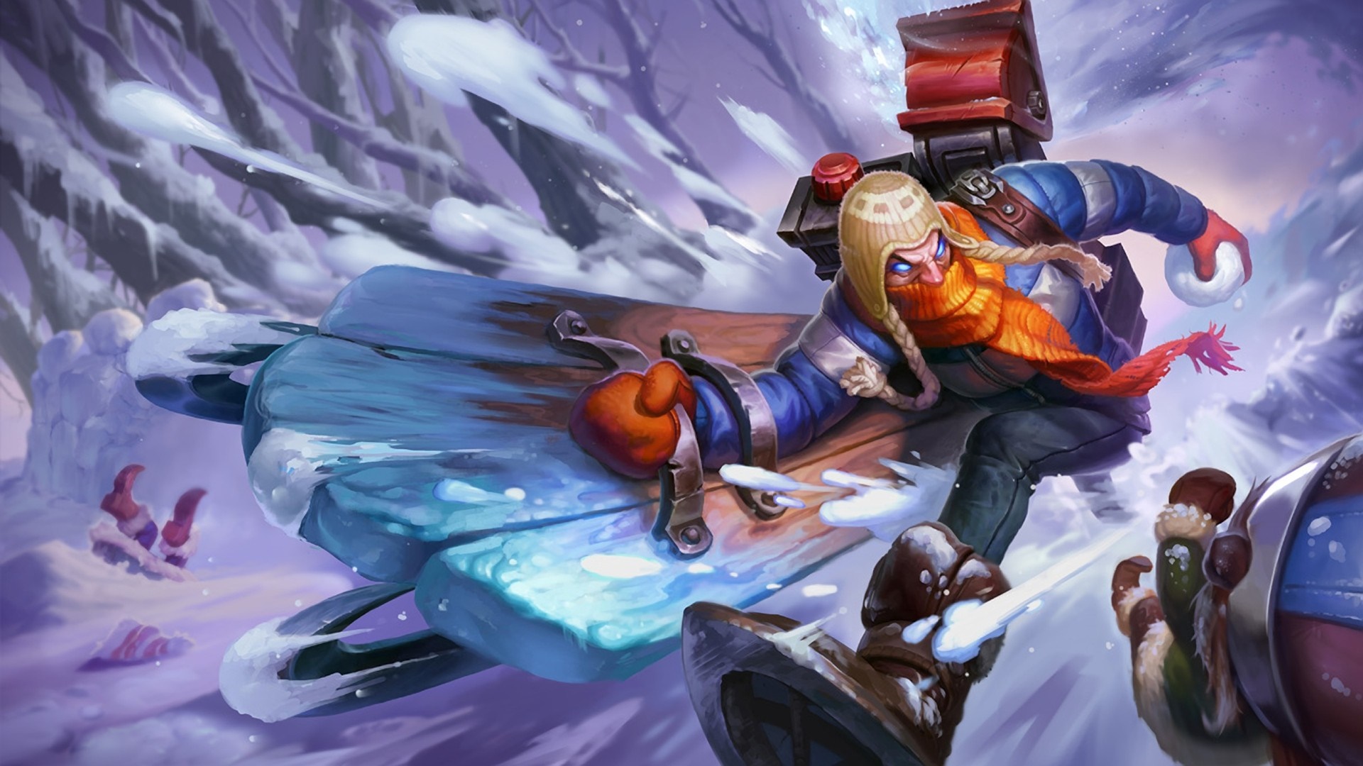 Singed from League of Legends on a sled HD Wallpaper
