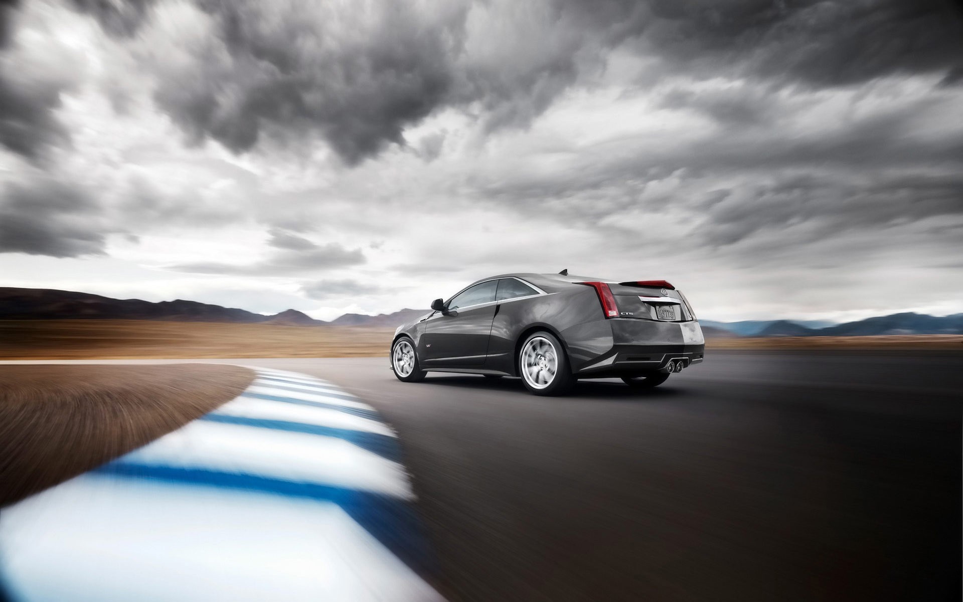 Cadillac CTS V Coupe on a Racetrack HD Wallpaper