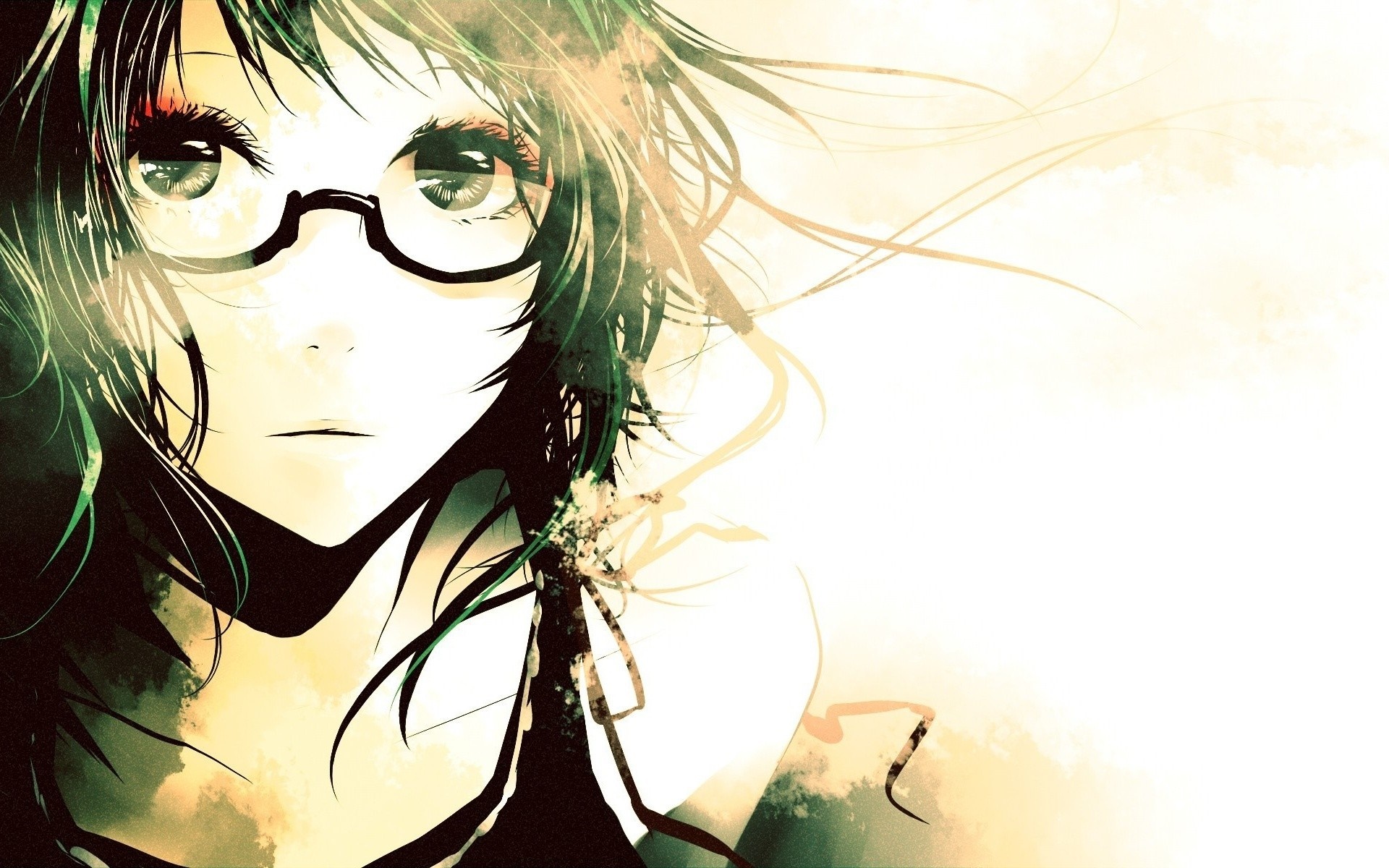 Megpoid Gumi from Vocaloid wearing glasses HD Wallpaper