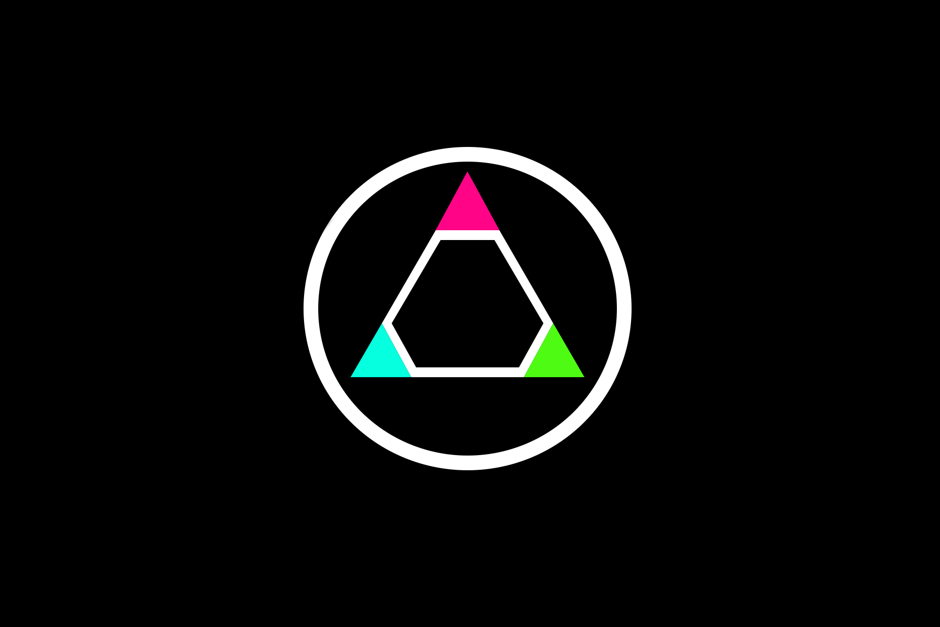 Abstract geometric logo with colorful triangles HD Wallpaper