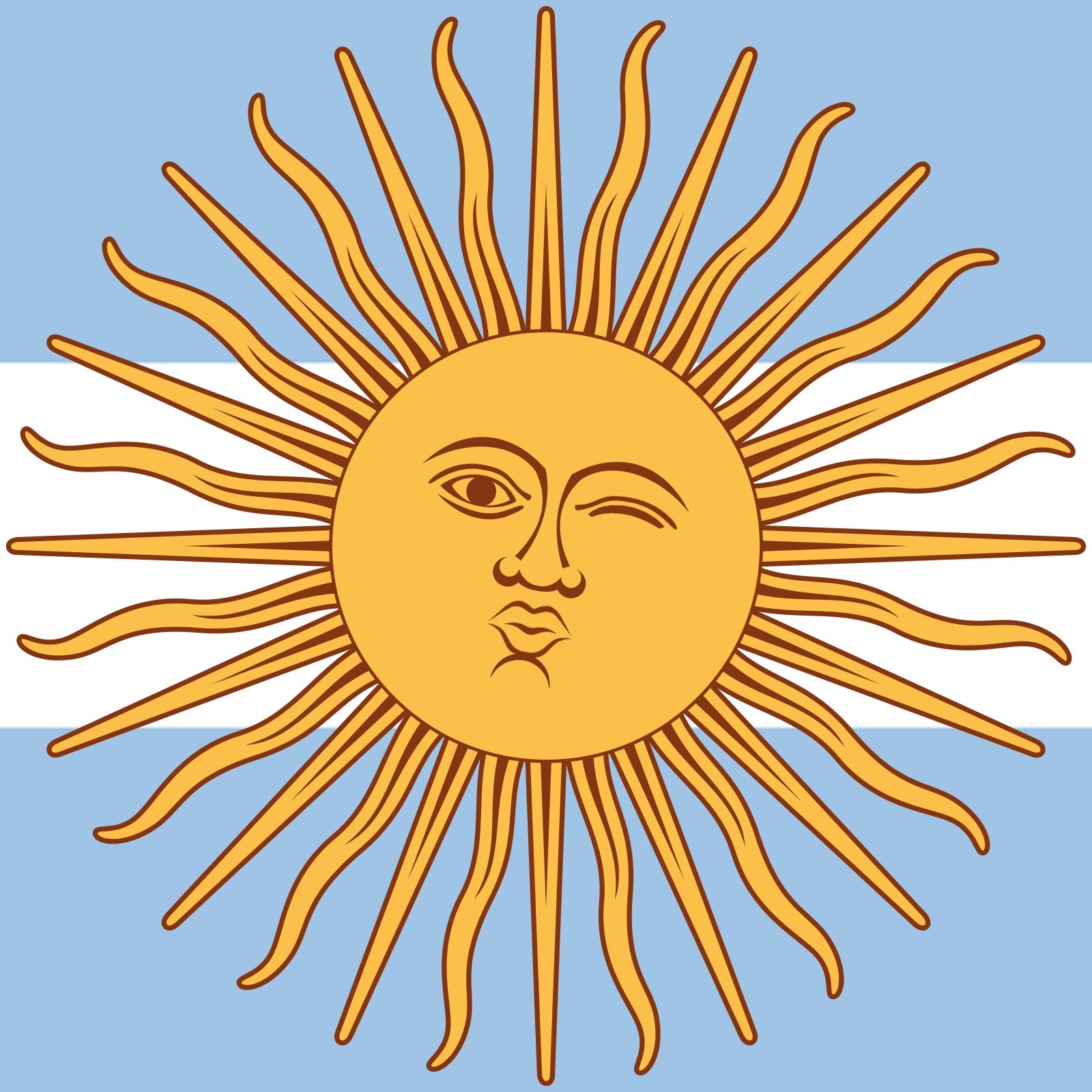 Sun with face on Argentinian flag HD Wallpaper