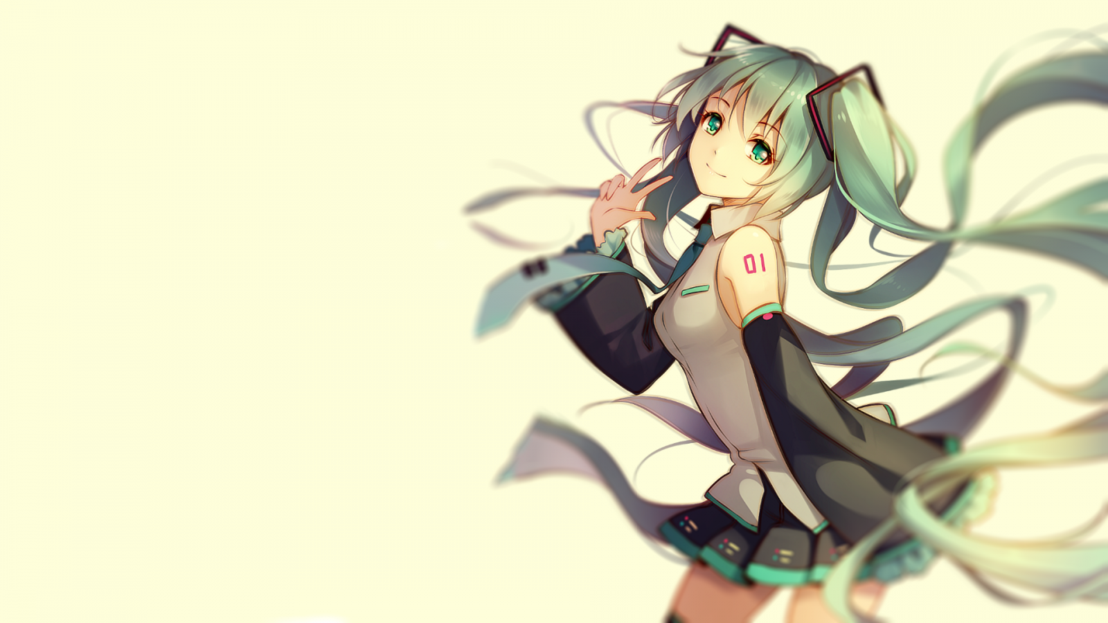 Hatsune Miku from Vocaloid illustration HD Wallpaper