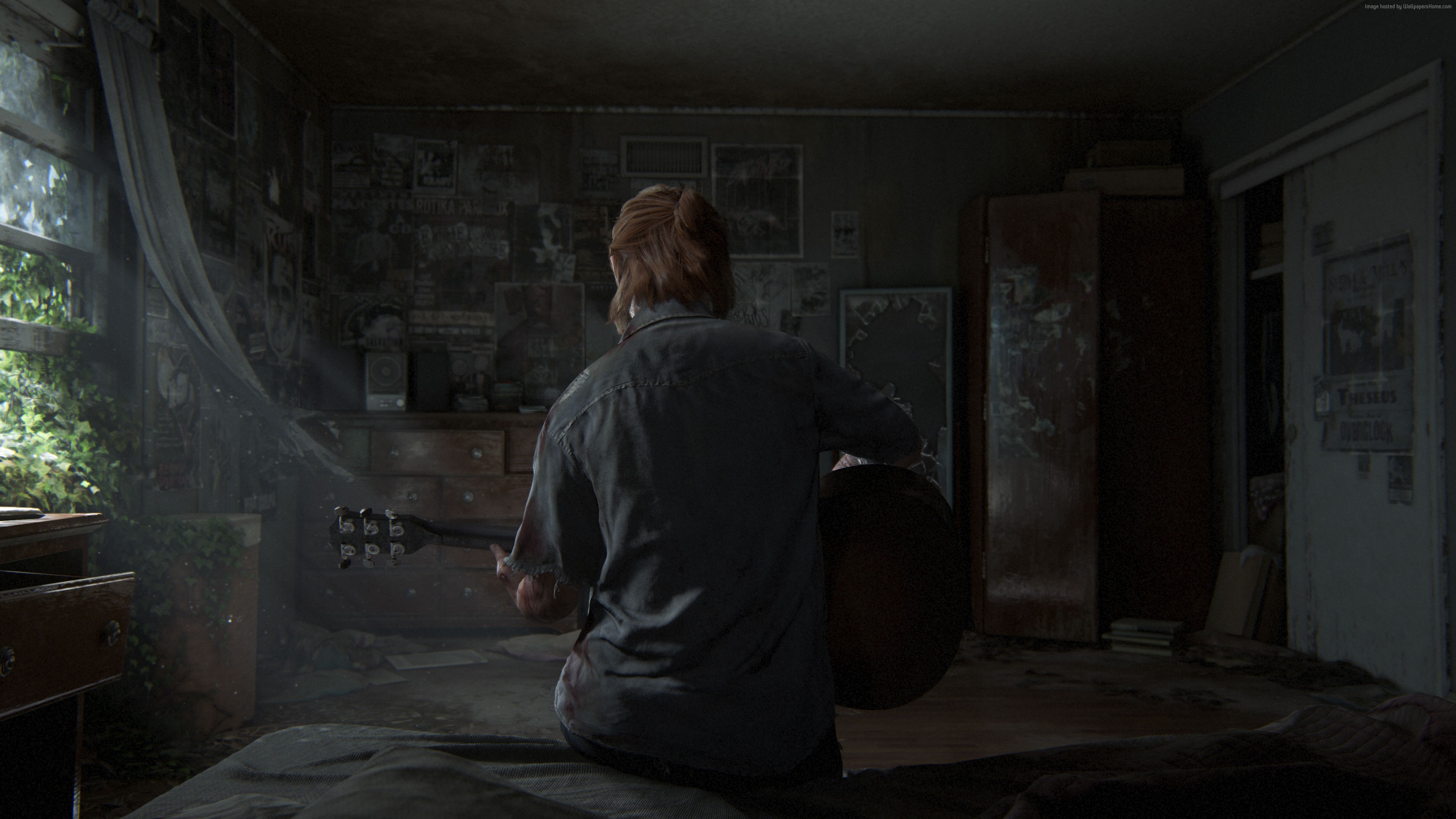 Ellie from The Last of Us: Part 2 playing guitar HD Wallpaper